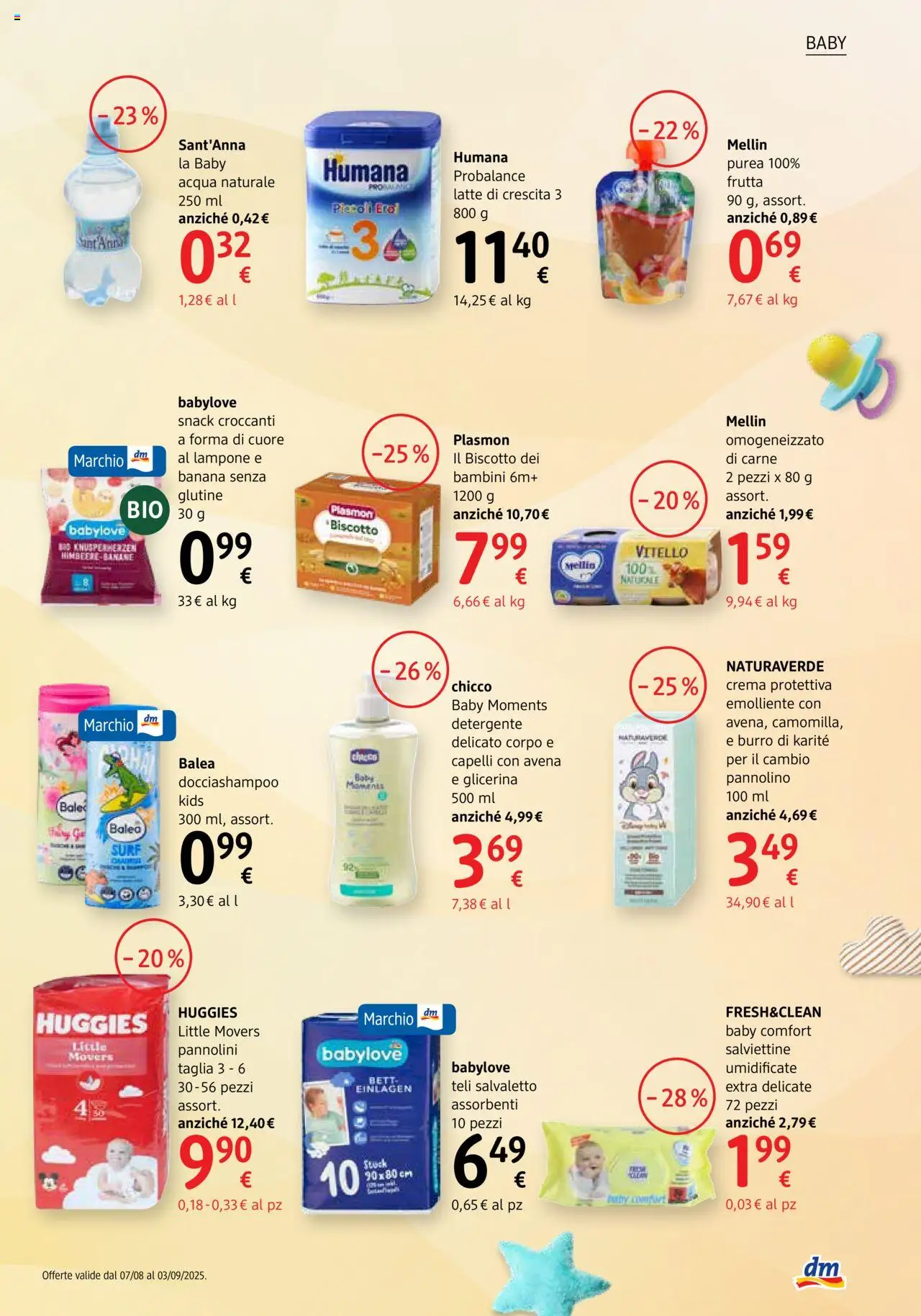 Volantino dm drogerie markt del 07.08.2025 | Pagina: 13 | Prodotti: Crema, Frutta, Lampone, Acqua naturale