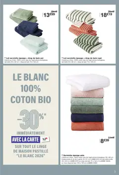 Monoprix - Prévisualisation de Monoprix - Le blanc valide à partir de 12.12.2025 | Page: 5 | Produits: Coton, Eponge, Gants