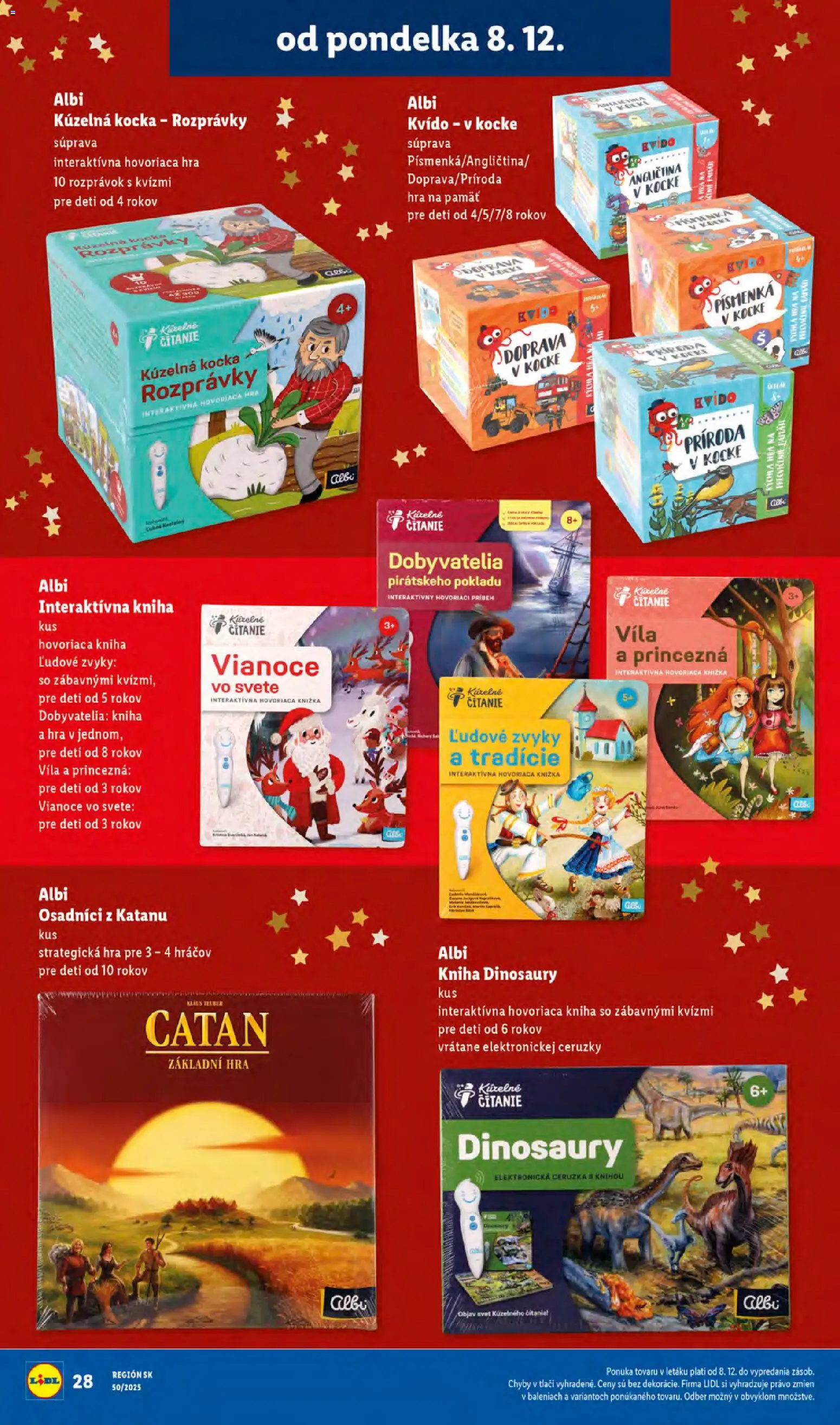 Nové Lidl akcie – leták je platný od 24.11.2025 | Strana: 28 | Produkty: Kniha, Ceruzka, Hra