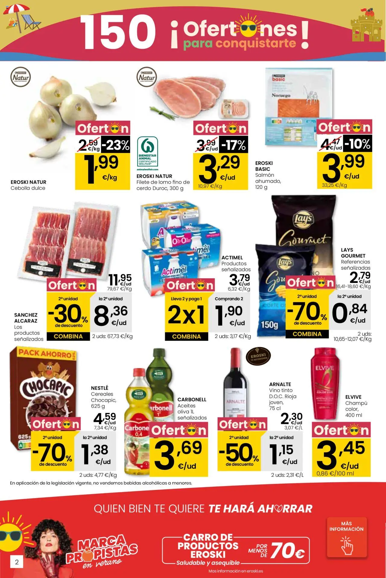 Eroski - Para conquistarte Supermercados │ válido desde el 14.08.2025 | Página: 2 | Productos: Cerdo, Cereales, Té, Filete