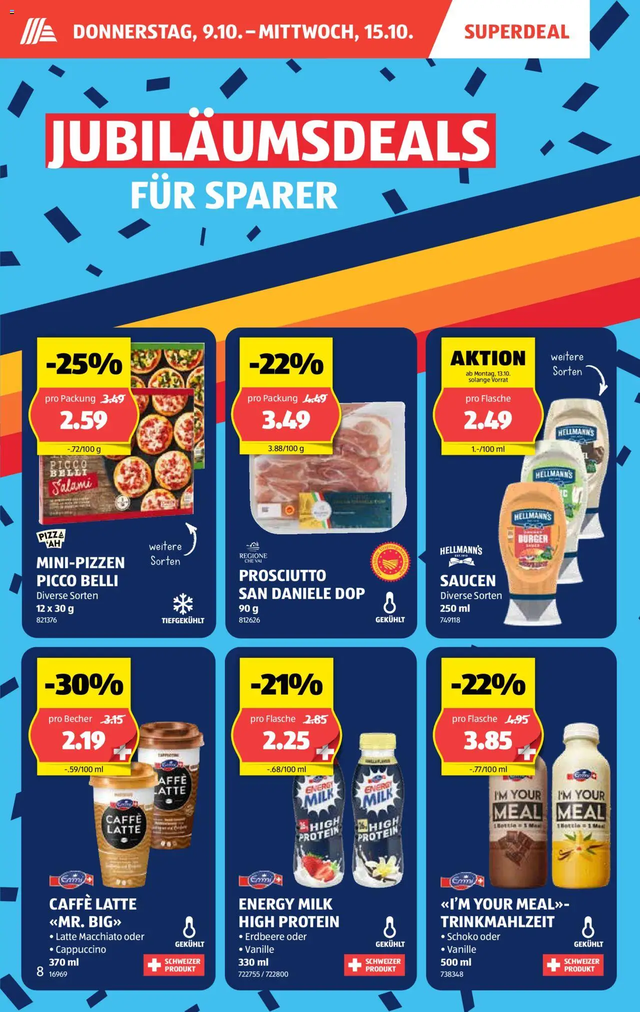 Aldi Aktionen – gültig ab 09.10.2025 | Seite: 9 | Produkte: Burger, Salami, Pizza