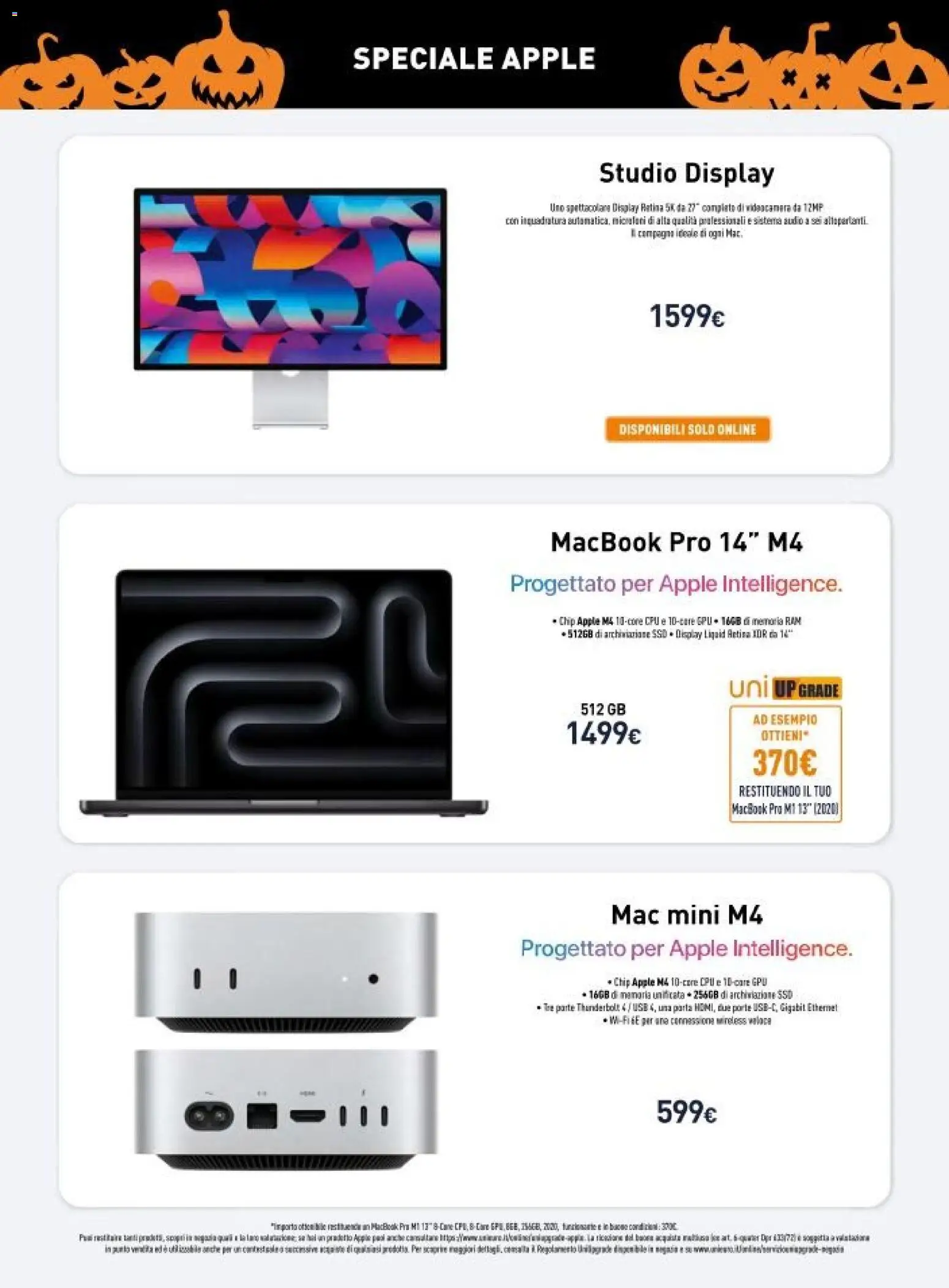 Volantino Unieuro del 30.10.2025 | Pagina: 12 | Prodotti: Audio, Videocamera, USB, Macbook