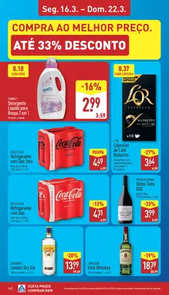 Pré-visualização Aldi folheto válido de 16.03.2026 | Página: 14 | Produtos: Refrigerante, Detergente, Vinho, Gin