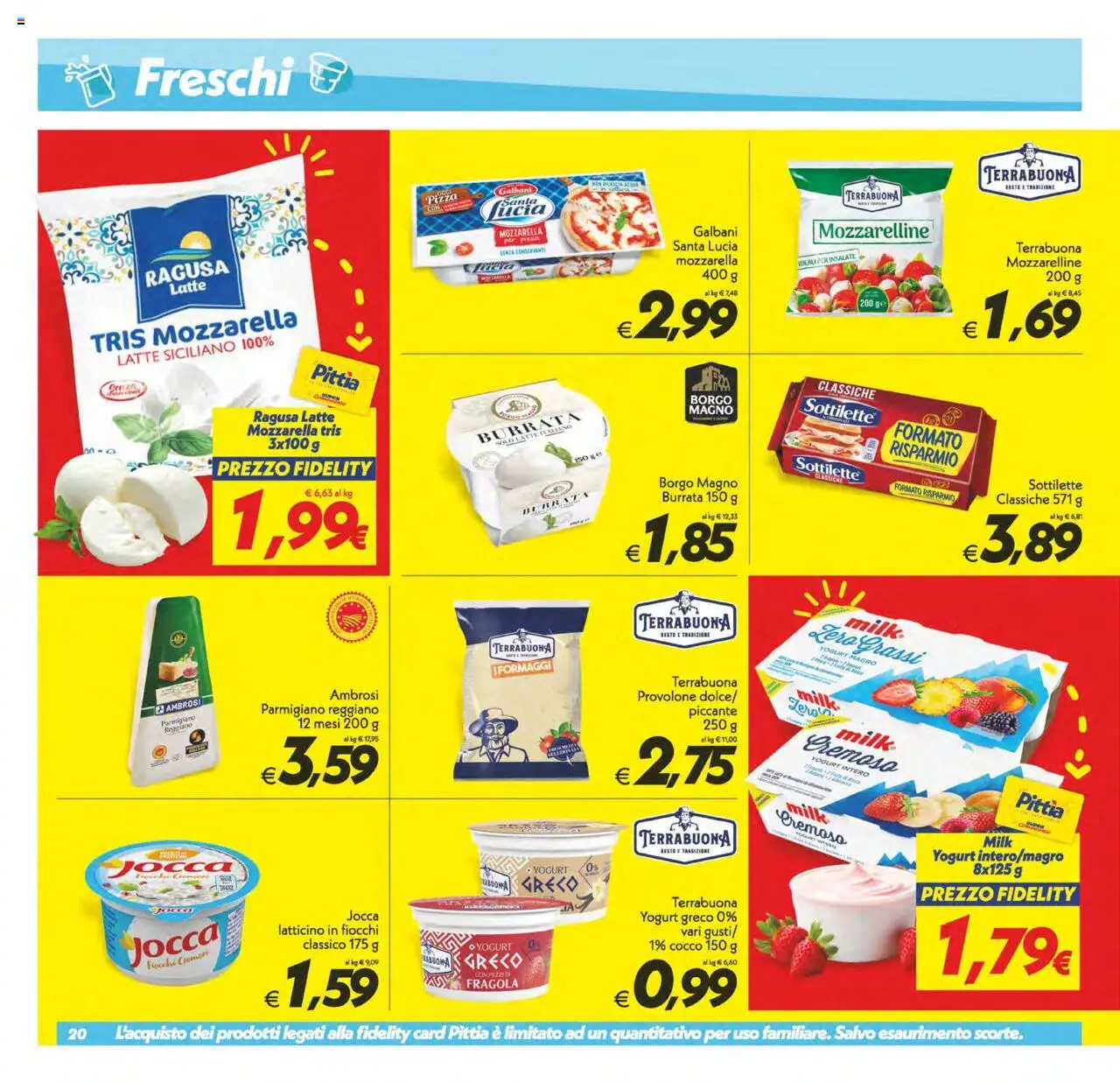 Volantino SuperConveniente del 20.06.2025 | Pagina: 20 | Prodotti: Pizza, Mozzarella, Parmigiano reggiano, Burrata