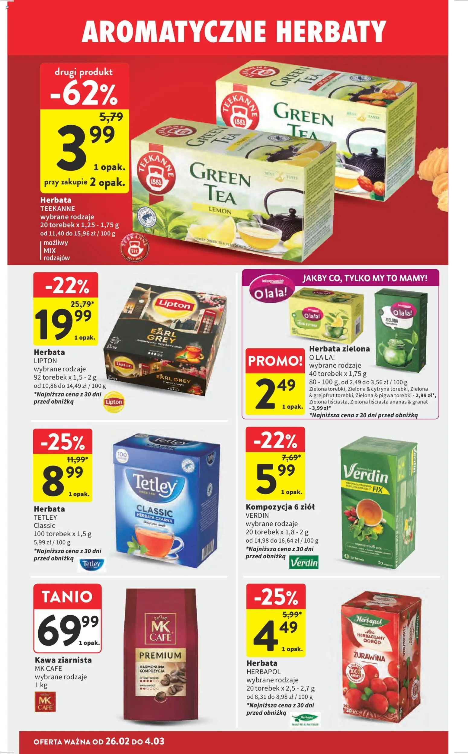 Intermarche Gazetka od 26.02.2026 | Strona: 26 | Produkty: Cytryna, Żurawina, Kawa, Torebki