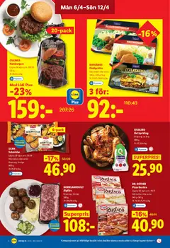 Lidl erbjudanden - Förhandsvisning av reklamblad från butik Lidl aktuell från 06.04.2026 | Sida: 6 | Produkter: Hamburgare, Nötfärs, Pizza, Fläsk