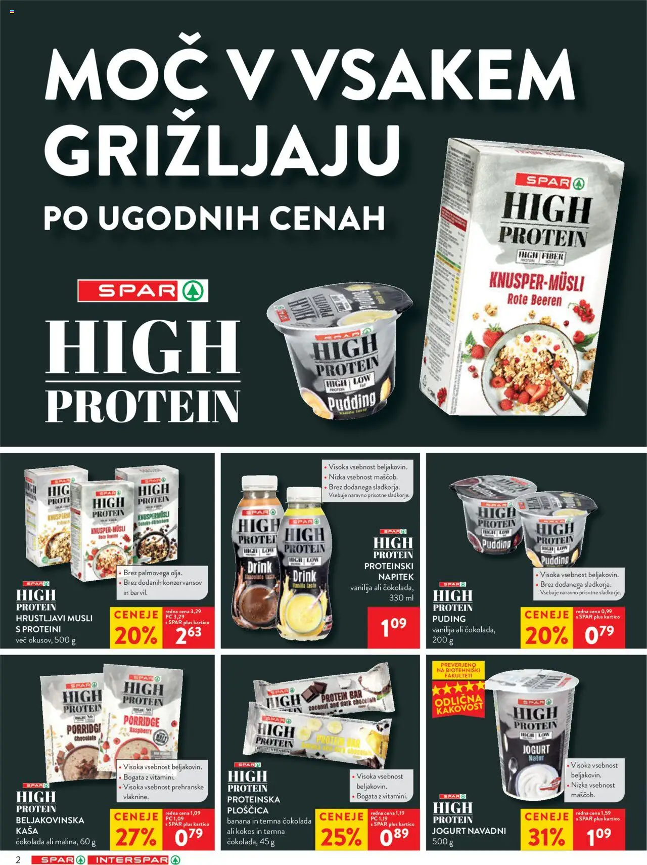 Novi Spar katalog ponudbe – veljaven od 08.10.2025 | Stran: 2 | Izdelki: Puding, Jogurt, Cokolada