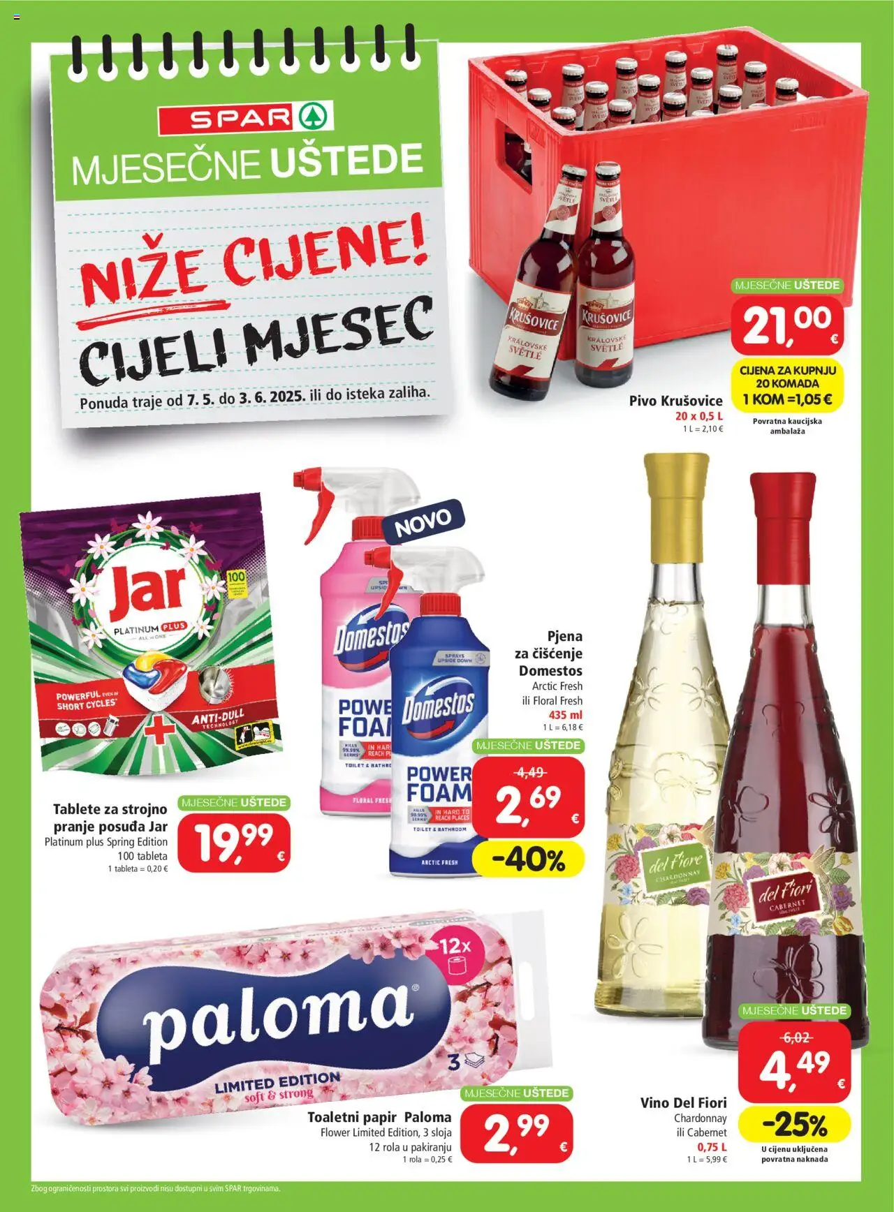 Spar katalog | vrijedi od 07.05.2025 | Stranica: 4 | Proizvodi: Vino, Pivo, Jar, Tableta
