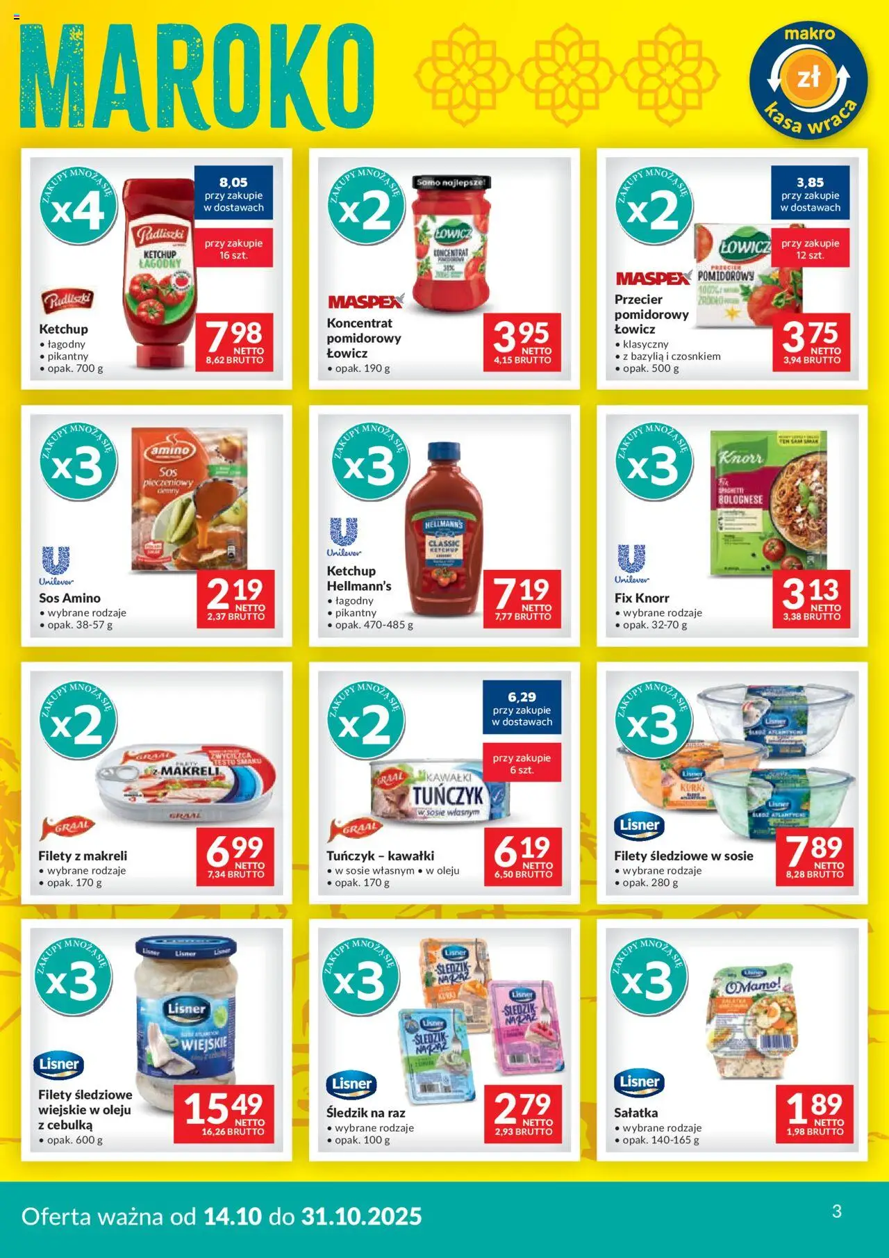 Makro Gazetka - Miej oko na maroko od 14.10.2025 | Strona: 3 | Produkty: Ketchup, Bazylia, Tuńczyk, Sos