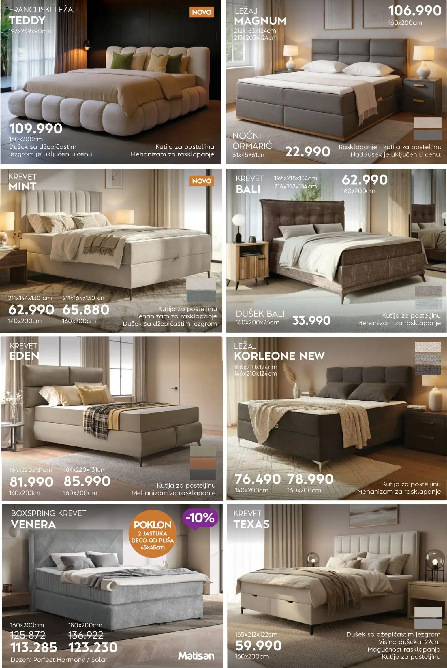 Matis katalog - važi od 01.02.2026 | Strana: 11 | Proizvode: Krevet, Dušek, Kutija, Francuski ležaj