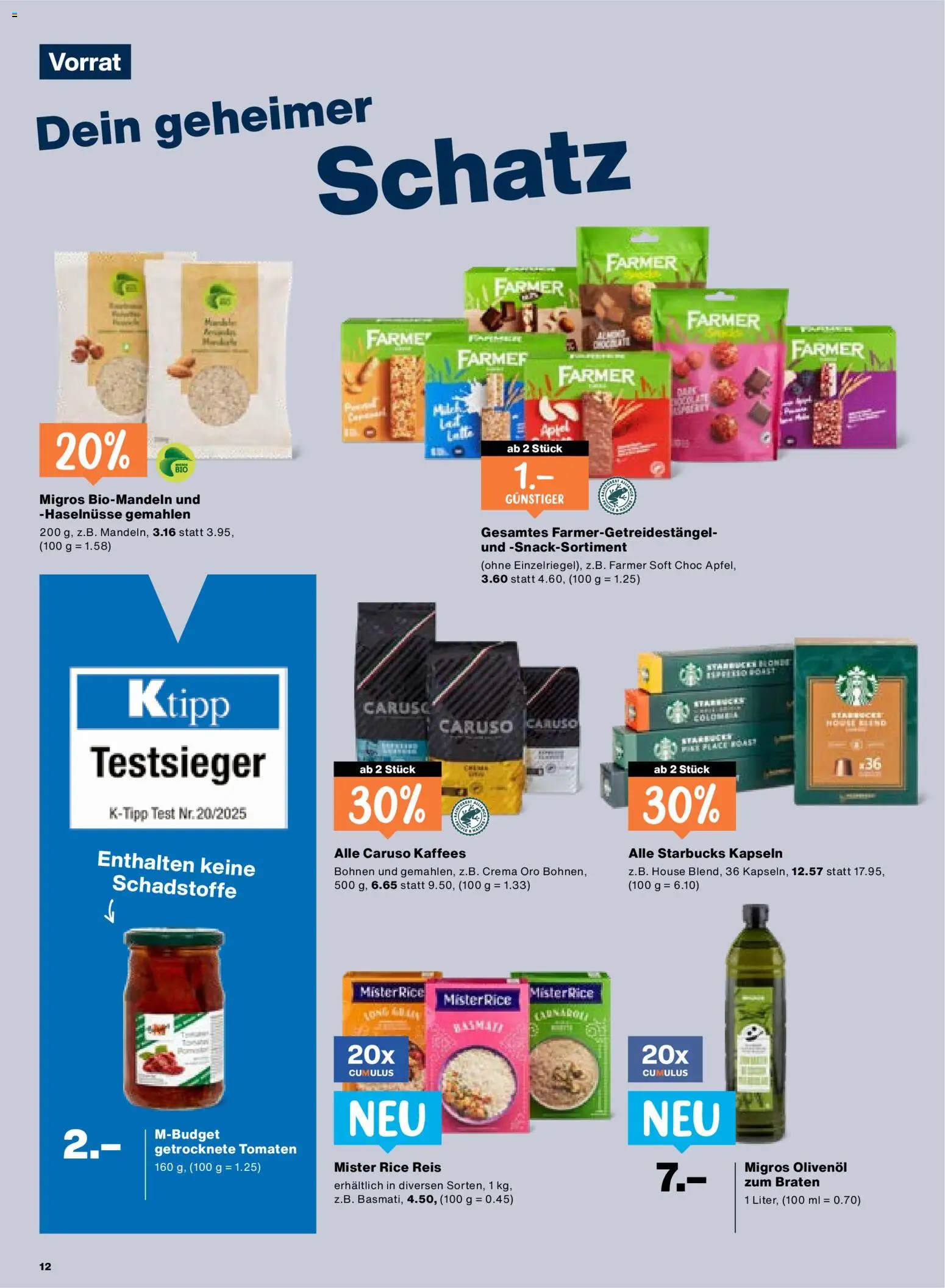 Migros aktionen – gültig ab 12.03.2026 | Seite: 12 | Produkte: Äpfel, Tomaten, Reis