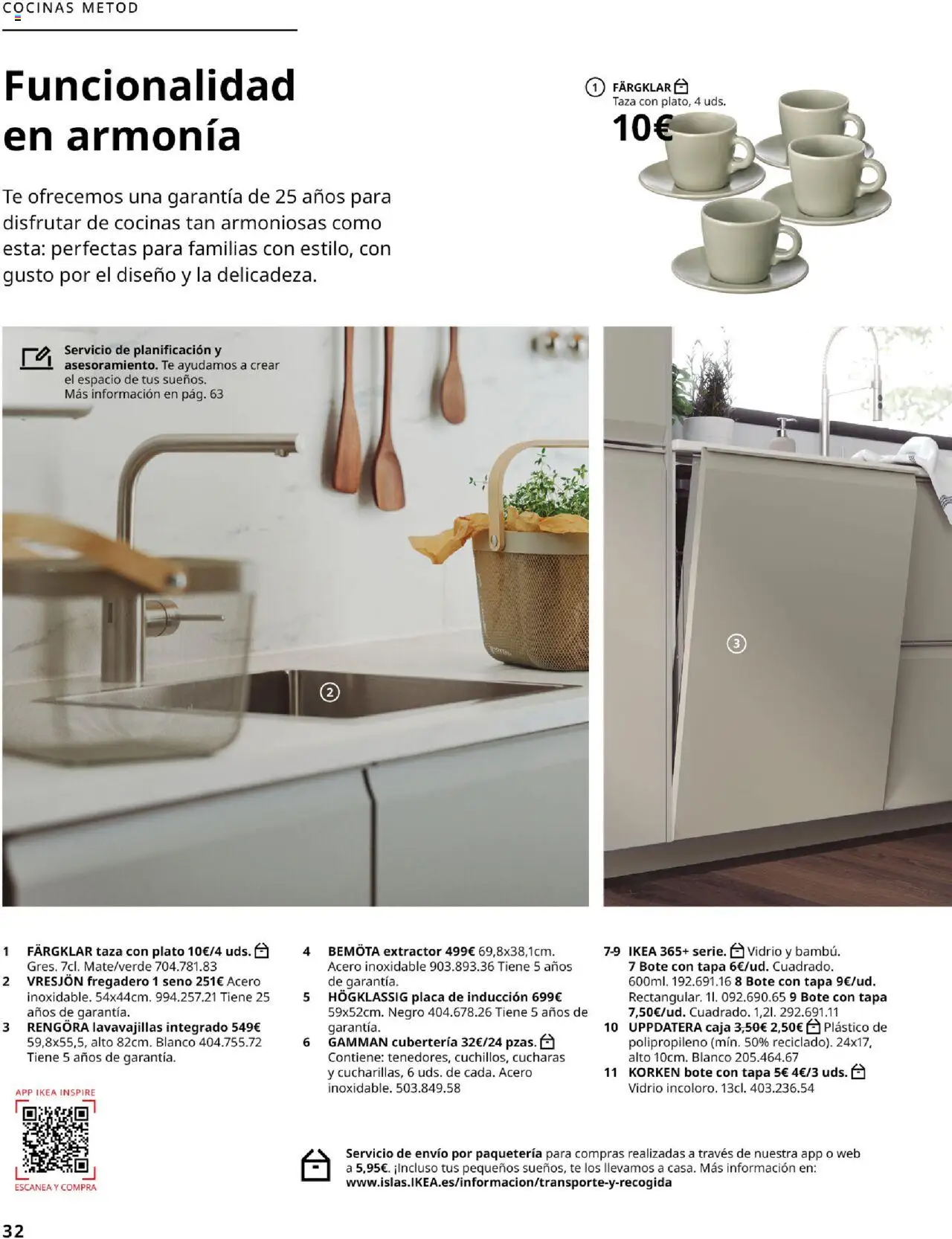 Catálogo IKEA Cocinas │ válido desde el 01.09.2025 | Página: 32 | Productos: Fregadero, Té, Lavavajillas, Cubertería