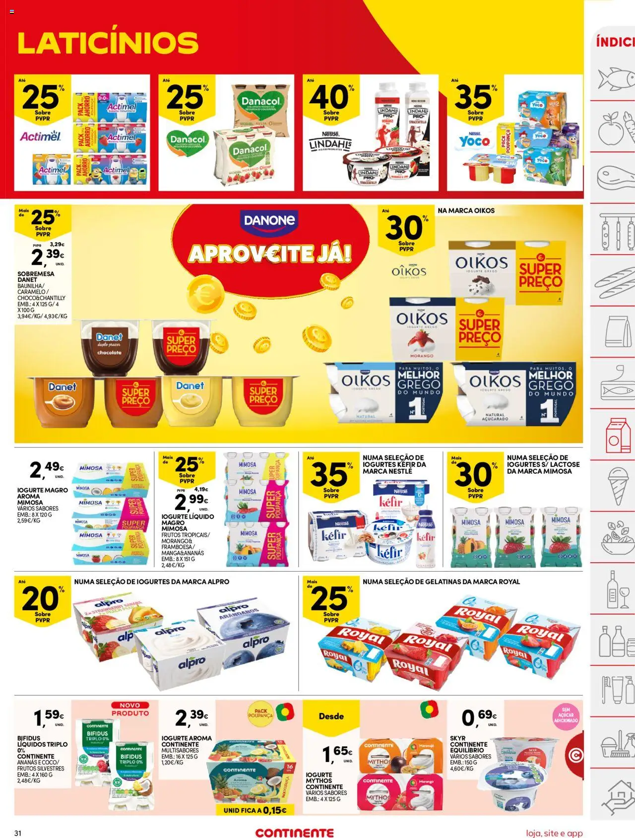 Continente folheto │ válido de 03.06.2025 | Página: 31 | Produtos: Iogurtes, Nestlé, Açúcar, Iogurte liquido