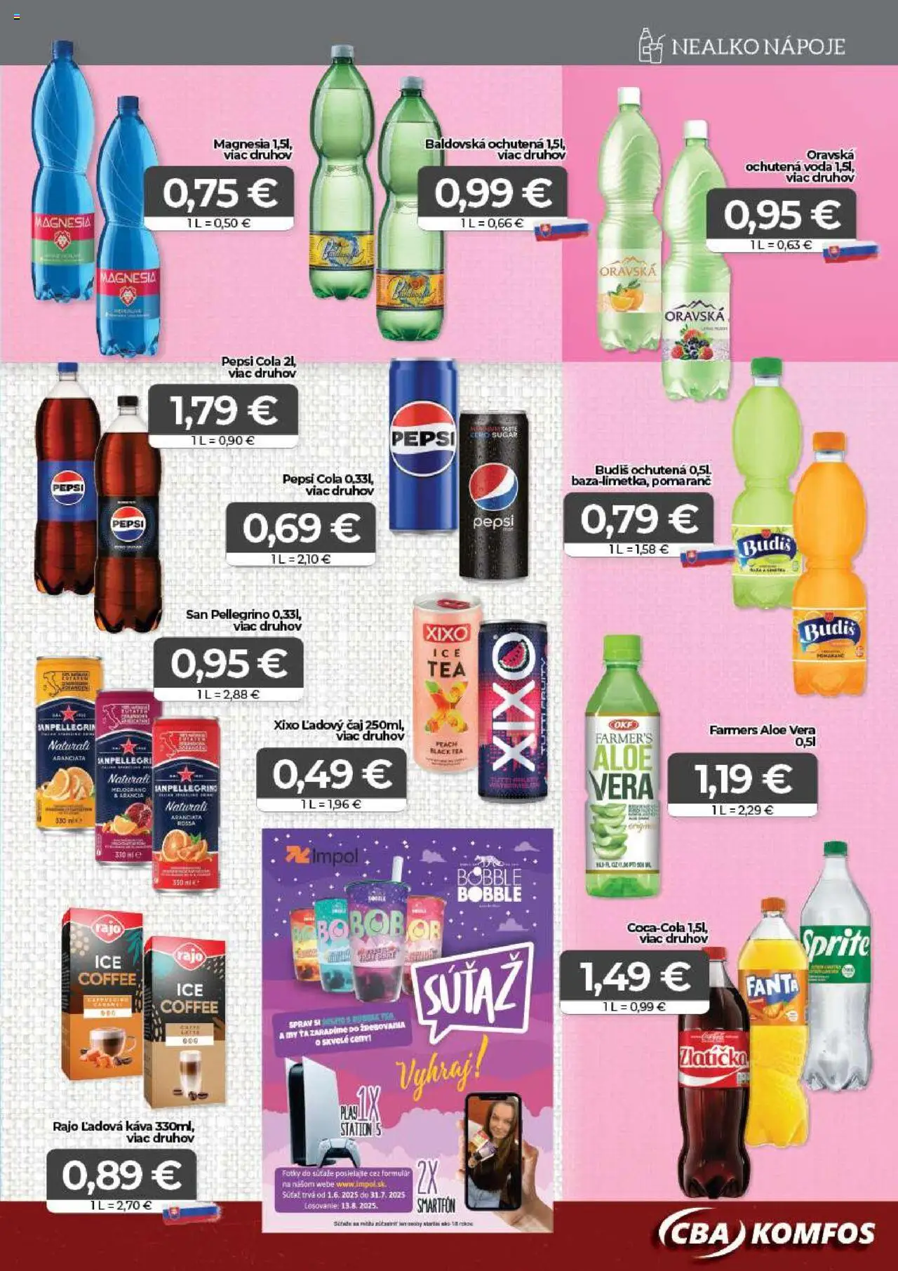 CBA Komfos leták │ platný od 18.07.2025 | Strana: 11 | Produkty: Káva, Čaj, Sprite, Magnesia