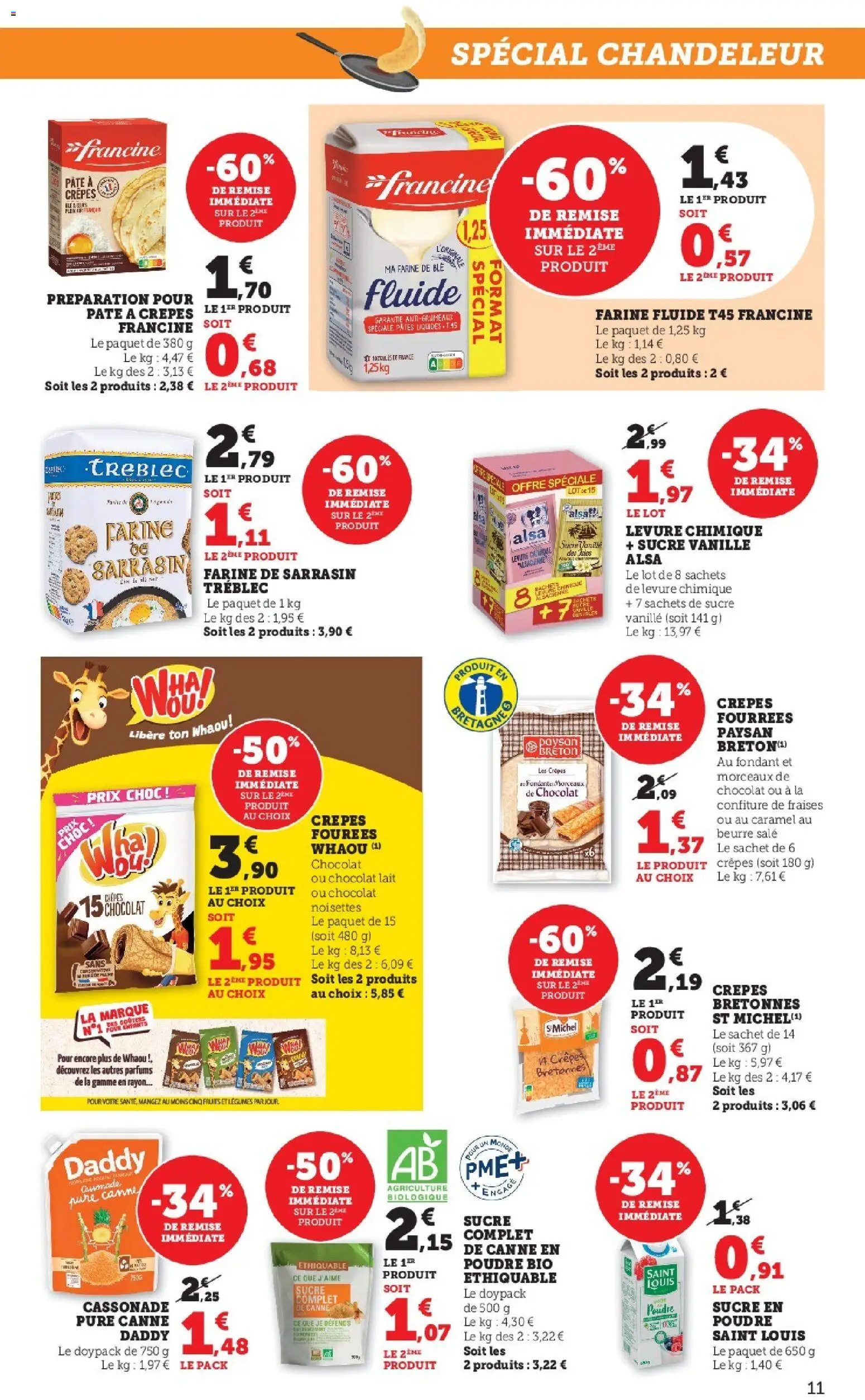 {H1} | Page: 11 | Produits: Cassonade, Farine de ble, Levure, Fraises