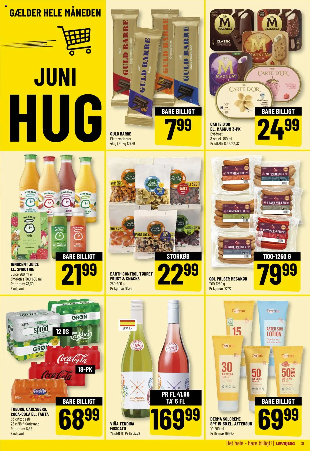 Løvbjerg Tilbudsavis gyldig fra 20.06.2025 | Side: 33 | Produkter: Pølser, Chokolade, Fanta, Tørret frugt