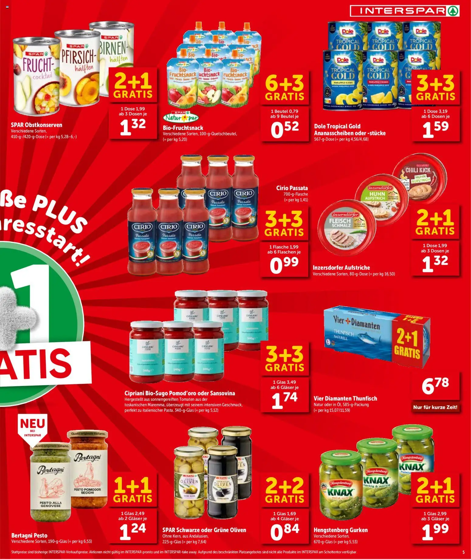 Interspar Flugblatt - Oberösterreich gültig ab 22.01.2026 | Seite: 5 | Produkte: Gurken, Pfirsich, Chili, Tomaten