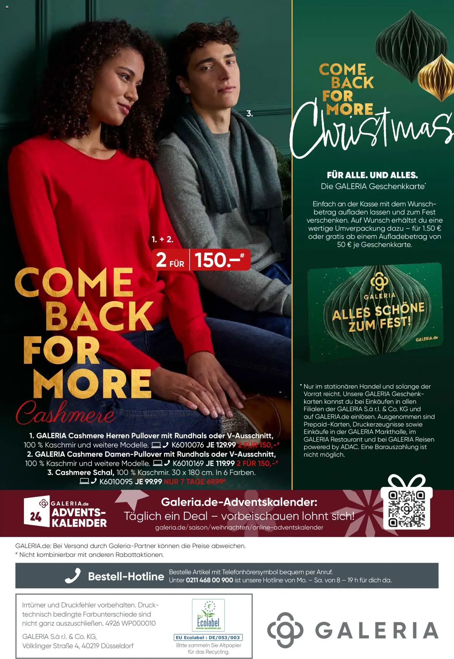 Galeria Karstadt Kaufhof Prospekt 	 – gültig ab 03.12.2025 | Seite: 52 | Produkte: Pullover