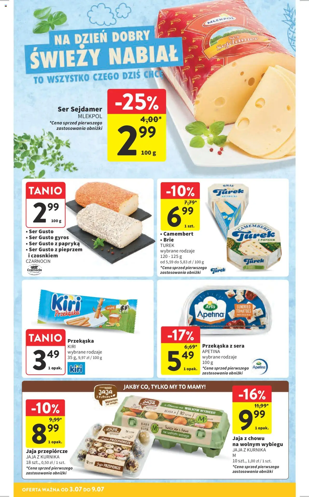 Intermarche Gazetka od 03.07.2025 | Strona: 20 | Produkty: Camembert, Jaja przepiórcze, Ser, Jaja