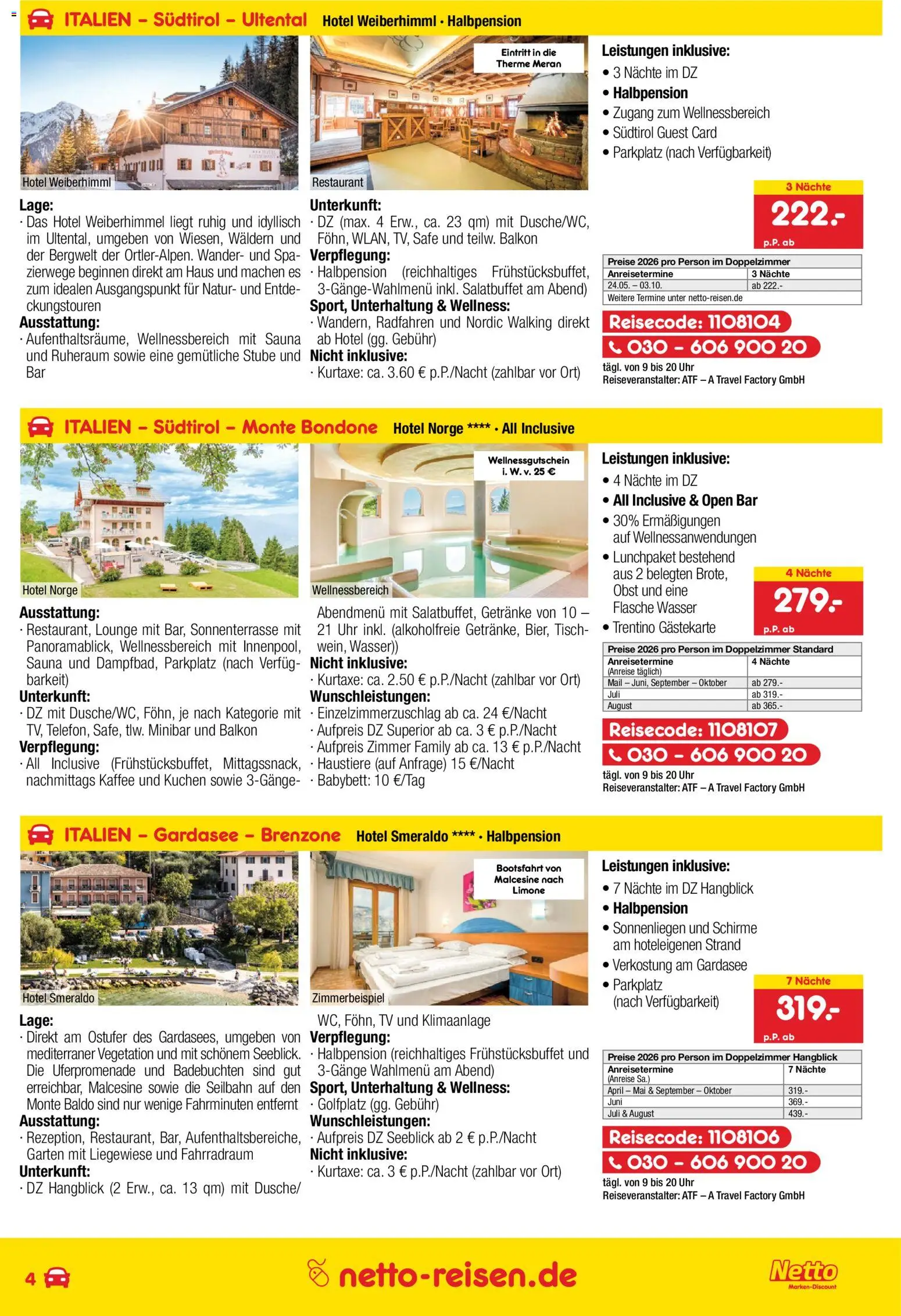 Netto Reisen Prospekt 	 – gültig ab 29.01.2026 | Seite: 4 | Produkte: Klimaanlage, Kaffee, Walking, Obst