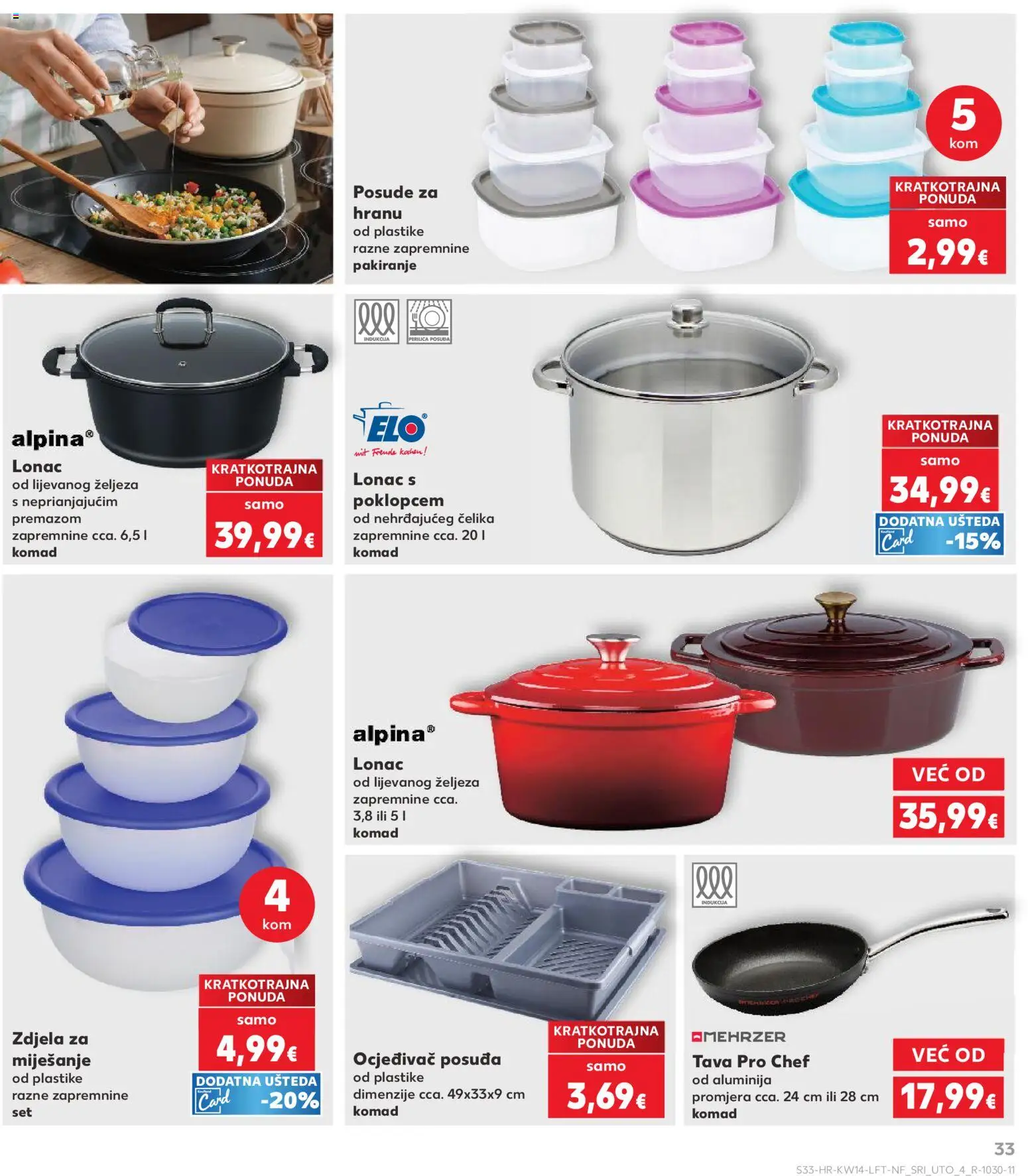 Kaufland katalog | vrijedi od 01.04.2026 | Stranica: 33 | Proizvodi: Perilica posuđa, Pan, Tava, Zdjela