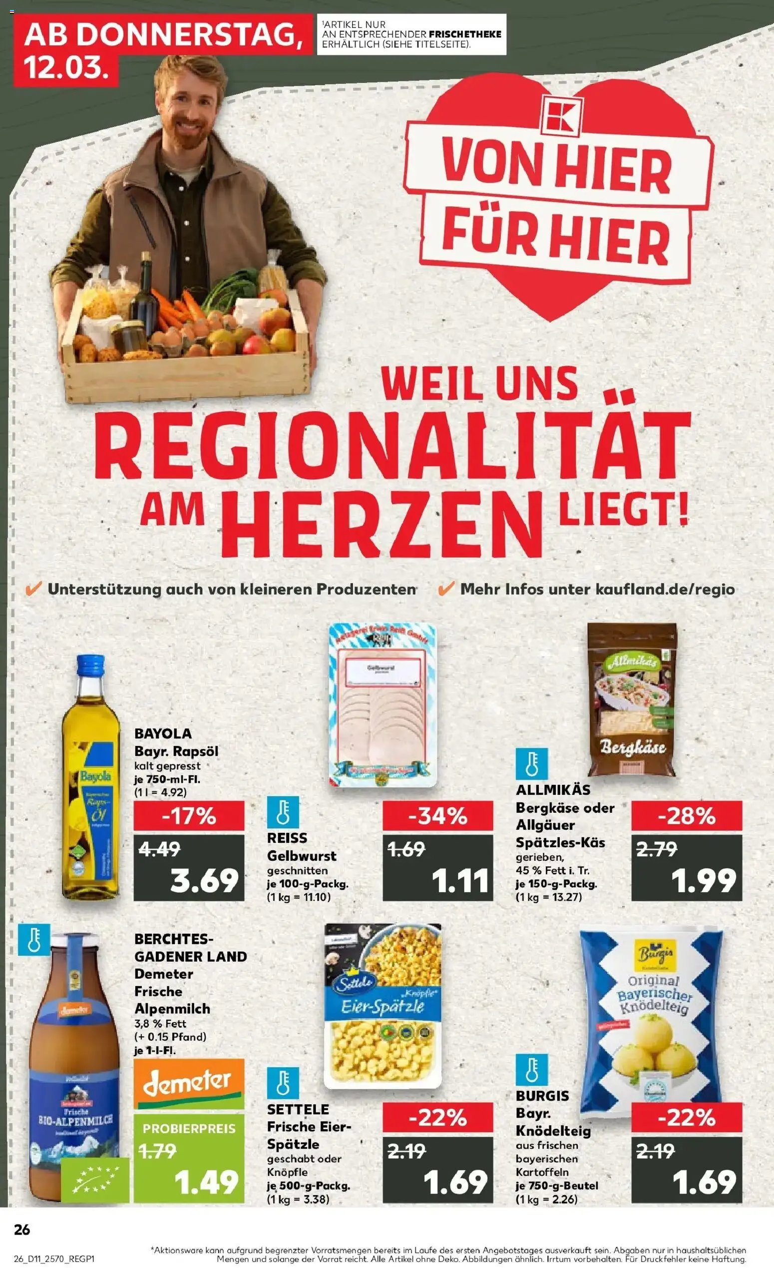 Kaufland Prospekt Regensburg	 – gültig ab 09.03.2026 | Seite: 38 | Produkte: Eier, Rapsöl, Kartoffeln
