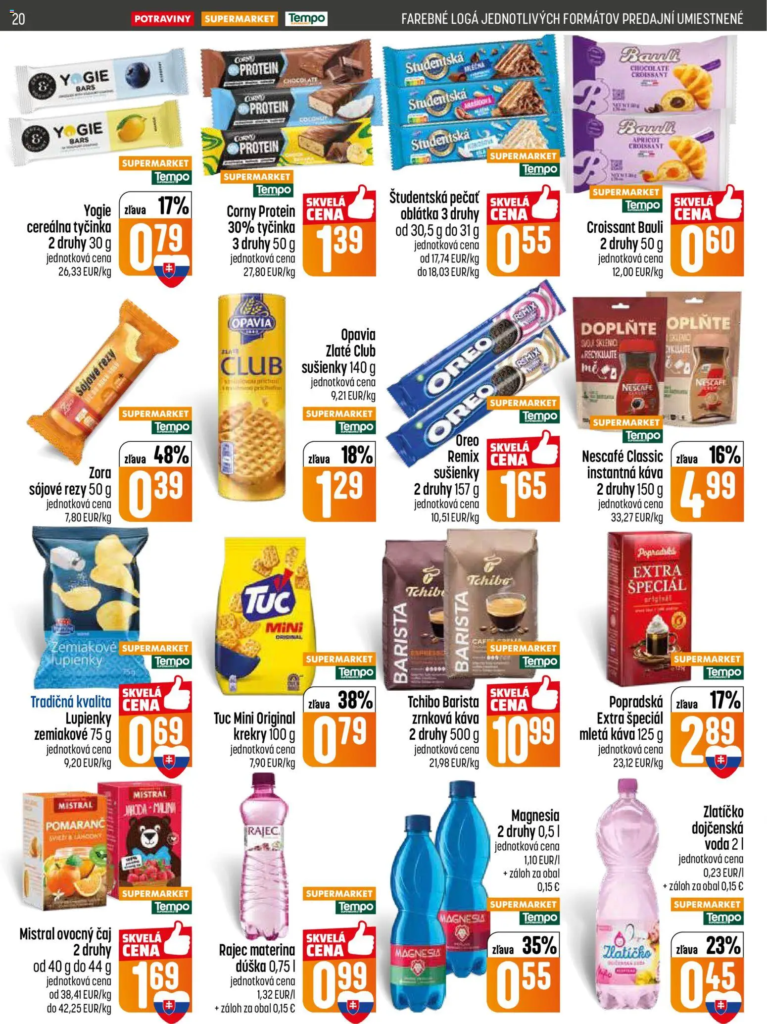 Nové COOP Jednota akcie – leták je platný od 12.02.2026 | Strana: 20 | Produkty: Barista, Čaj, Nescafé Classic, Zrnková káva