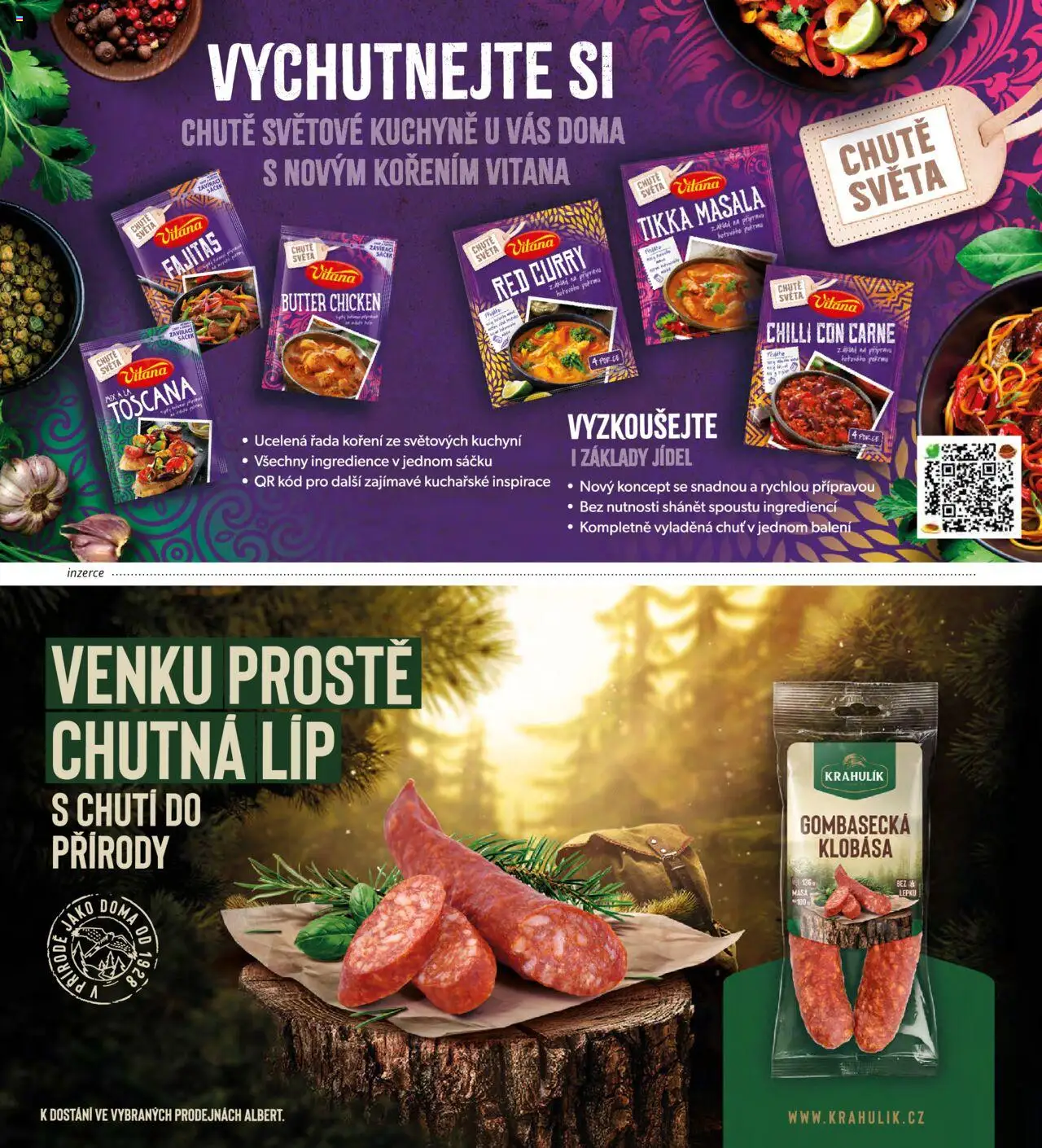 Albert magazín od 01.07.2025 | Strana: 82 | Produkty: Klobása, Butter chicken, Chilli con carne, Kuchyně
