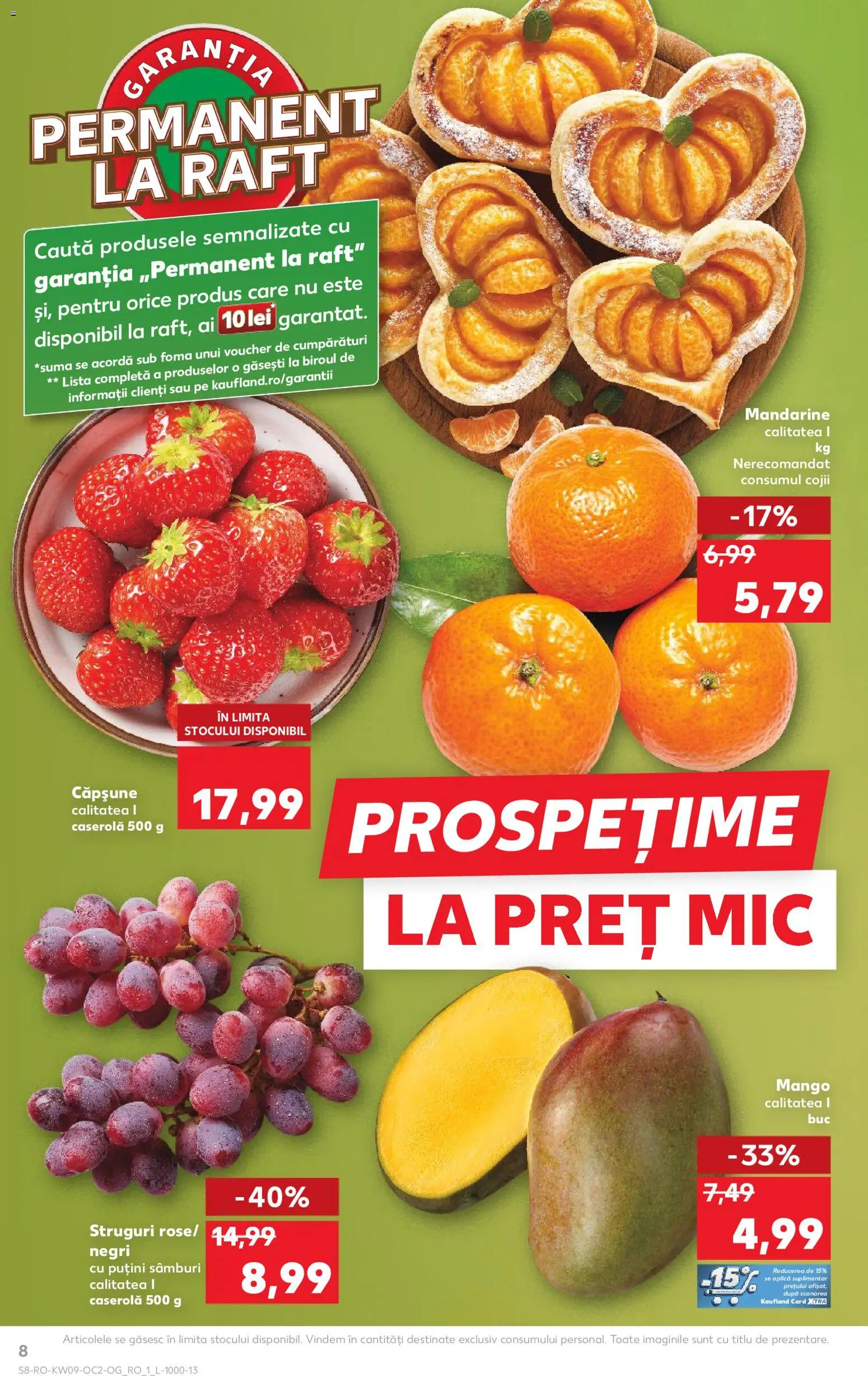Noul catalog Kaufland – valabil de la 25.02.2026 | Pagină: 8 | Produse: Struguri, Raft, Mandarine, Mango