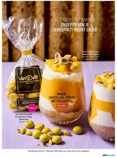 Van Delft Chocolade kruidnootjes mango cheesecake, Chocolade kruidnootjes mango cheesecake, 225 g - Voorbeeld van een folder van Albert Heijn, geldig van 04.11.2025 | Pagina: 11 | Producten: Chocolade, Kan, Festék, Mango