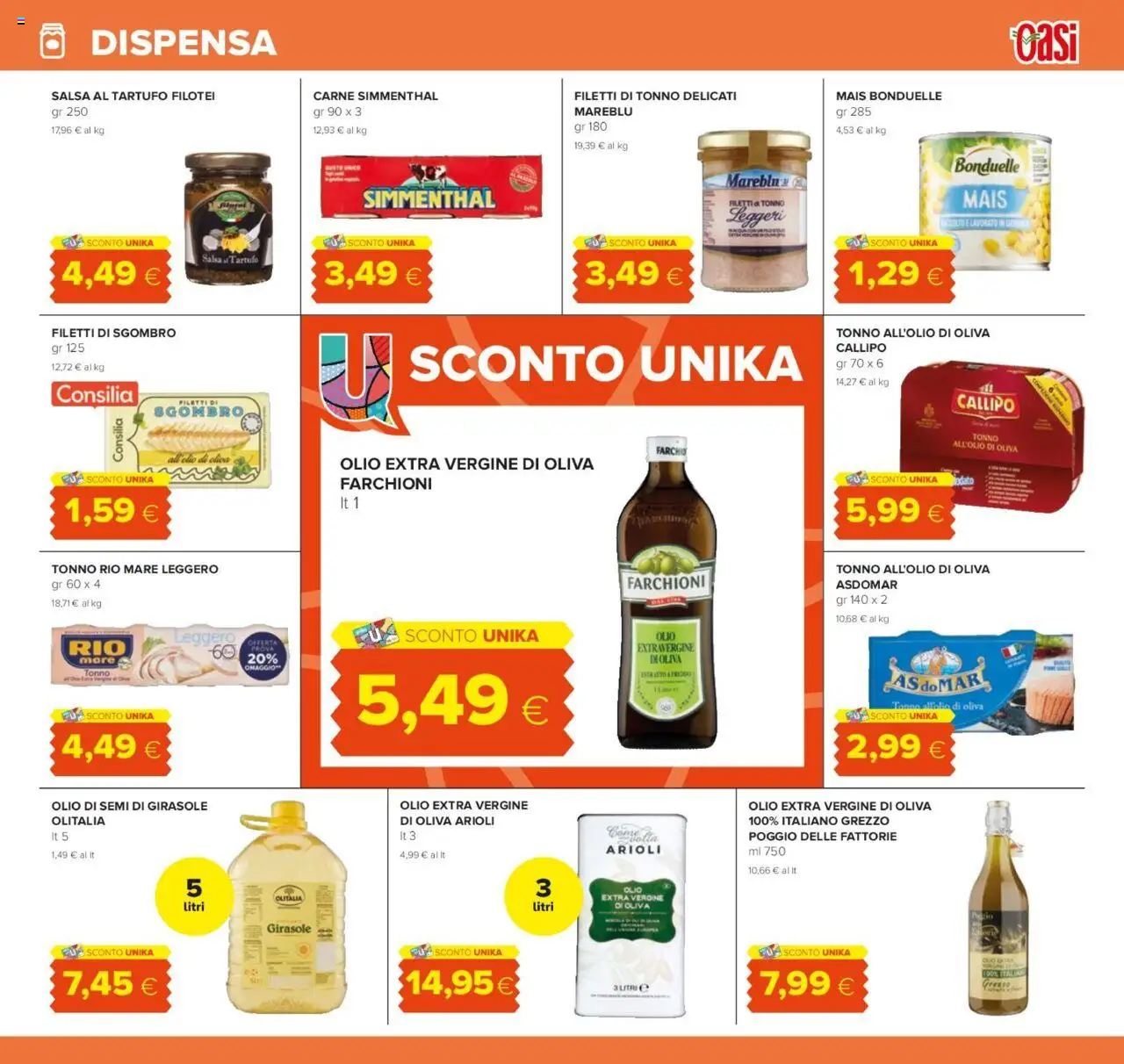 Volantino Oasi del 07.08.2025 | Pagina: 15 | Prodotti: Tartufo, Olio, Olio extra vergine, Sgombro