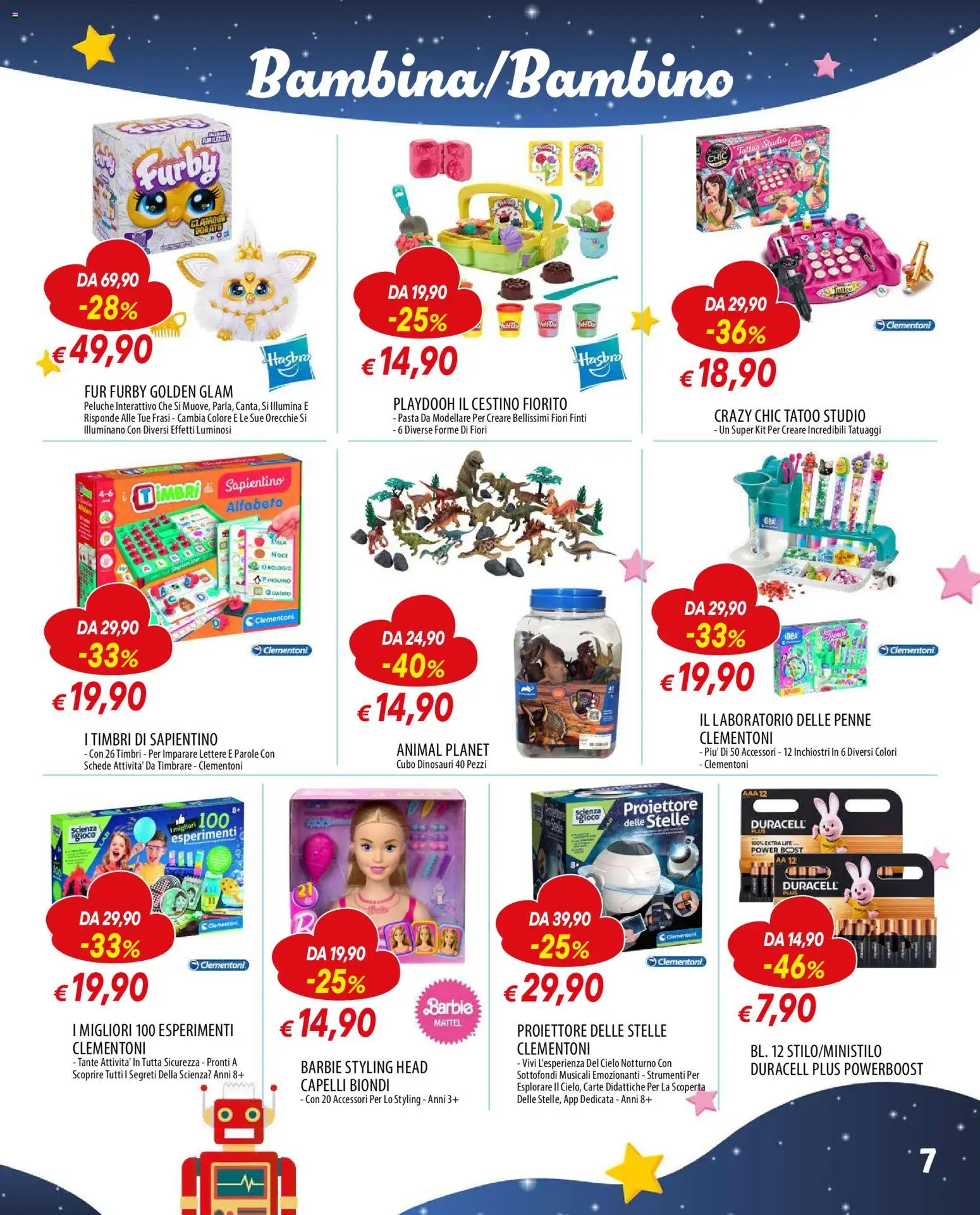 Volantino Galassia del 24.11.2025 | Pagina: 7 | Prodotti: Peluche, Pasta, Penne, Cestino