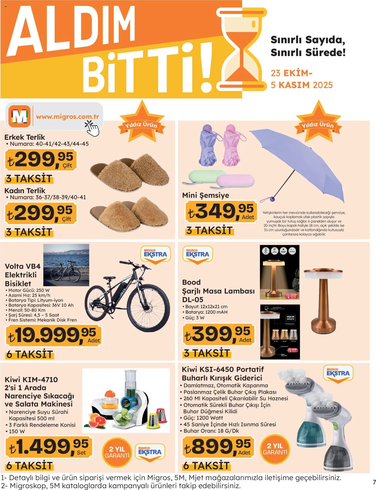 Migros Katalog - Migros Jet Dijital - 23.10.2025 tarihinden itibaren geçerlidir | Sayfa: 7 | Ürünler: Masa lambası, Şemsiye, Disk, Sürahi