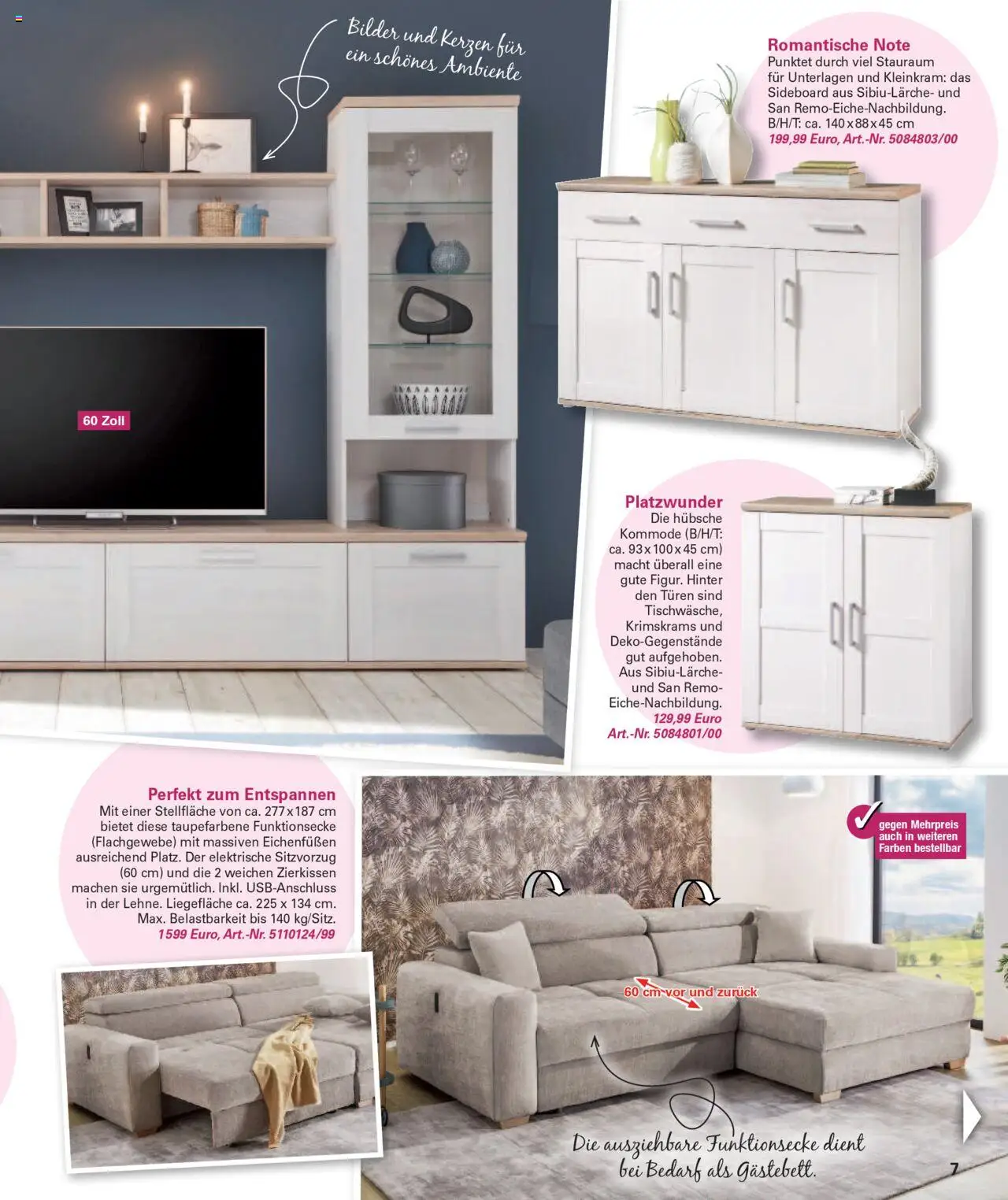 Poco Wohnwelt Herbst 2025 – gültig ab 01.09.2025 | Seite: 7 | Produkte: Sideboard, Kommode, Bilder