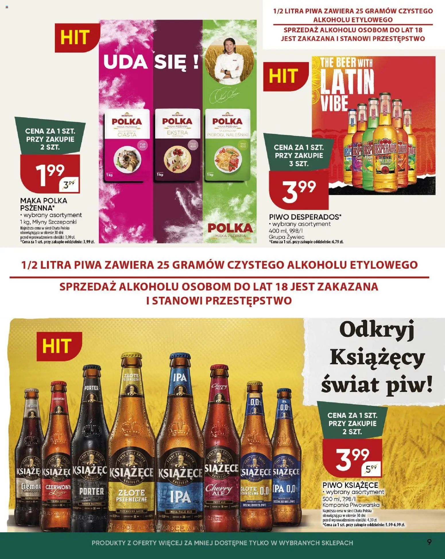 Chata Polska Gazetka od 23.10.2025 | Strona: 9 | Produkty: Półka, Piwo, Naleśniki