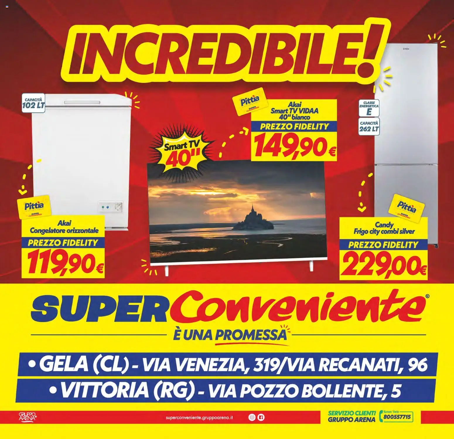 Volantino SuperConveniente del 06.03.2026 | Pagina: 24 | Prodotti: smart TV, TV, Congelatore