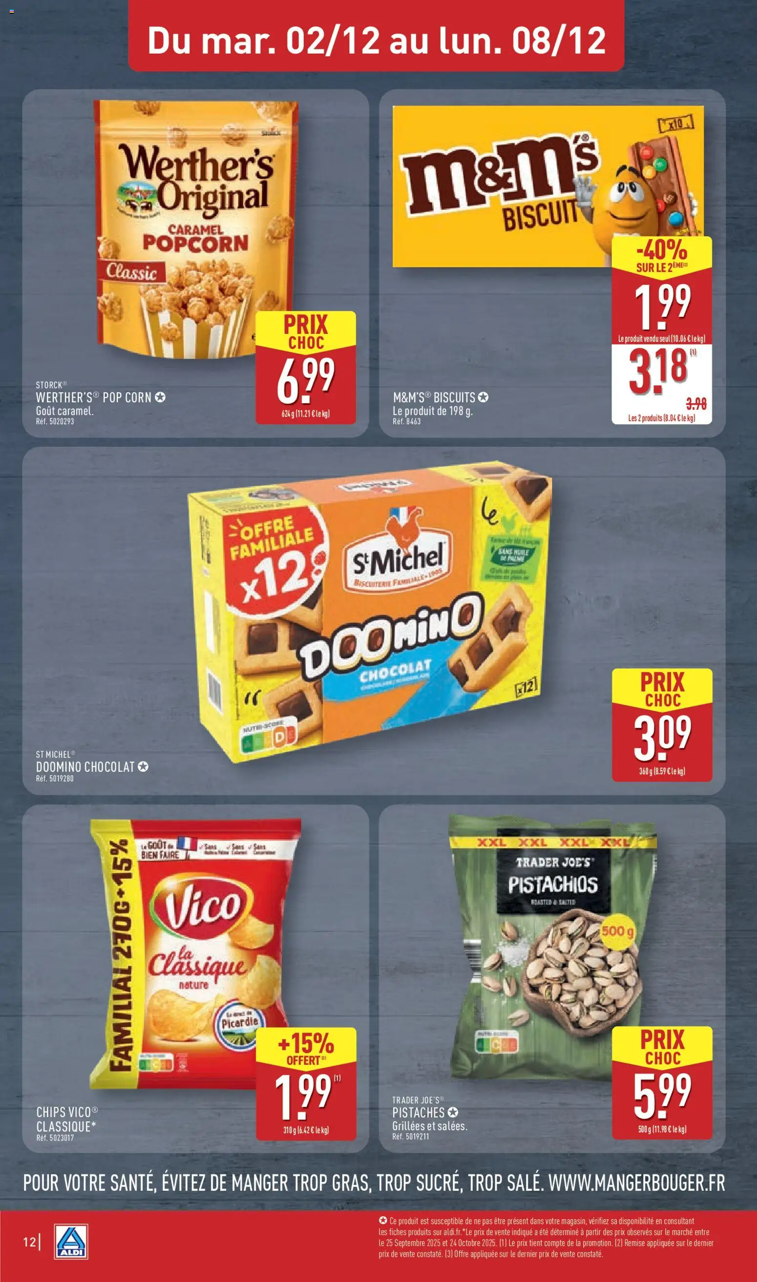 {H1} | Page: 15 | Produits: Popcorn, Pistaches, Chocolat, Chips