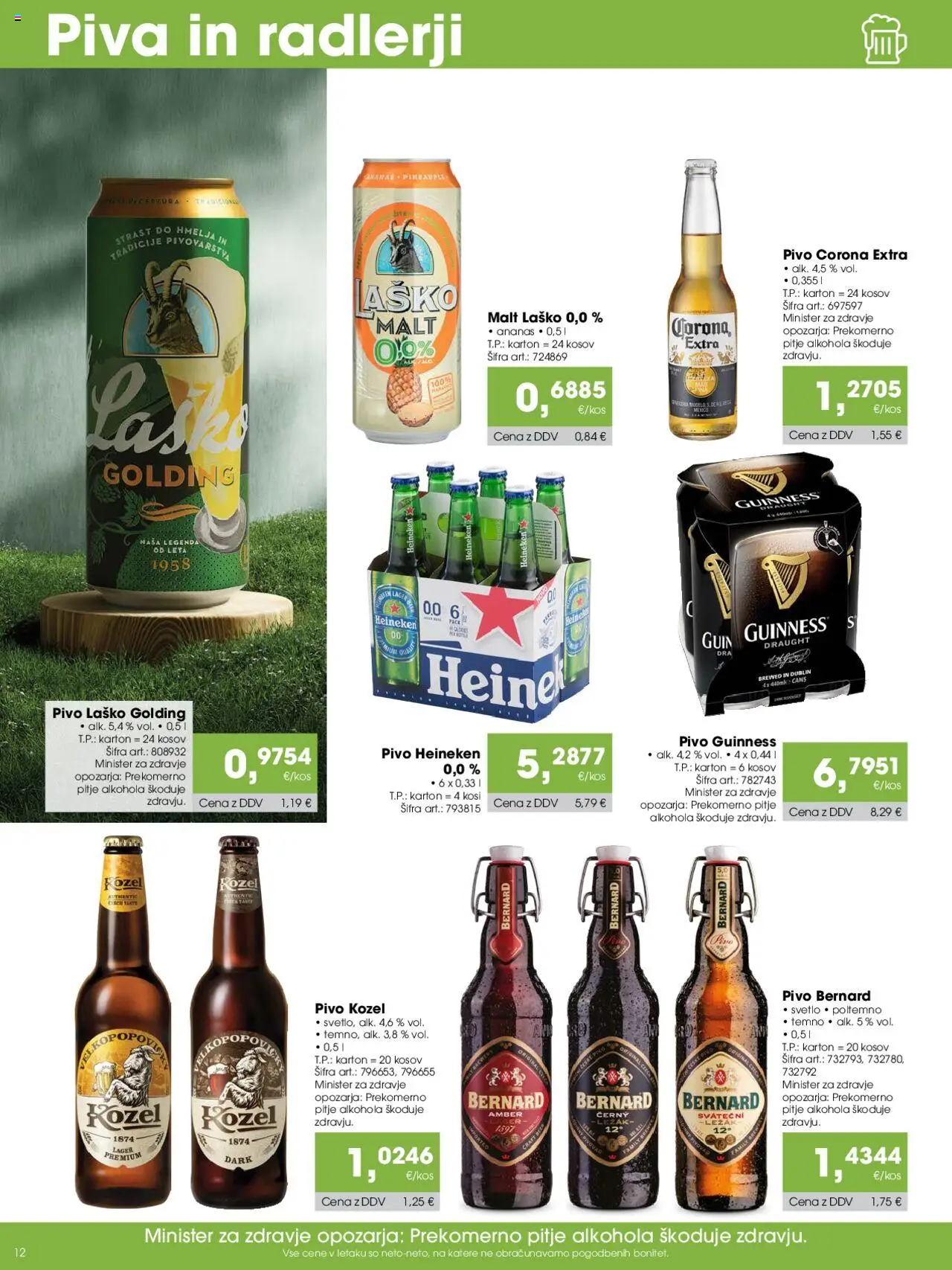 Novi Tuš katalog ponudbe – veljaven od 07.10.2025 | Stran: 12 | Izdelki: Falafel, Pivo
