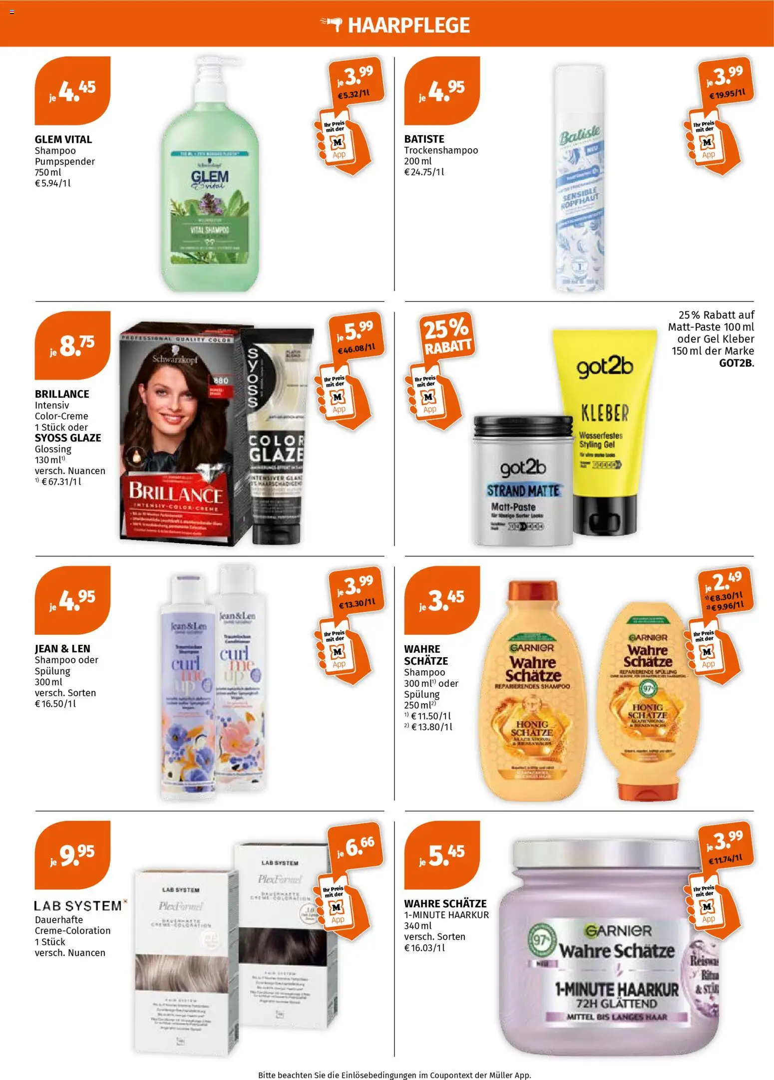 Müller Flugblatt gültig ab 20.04.2026 | Seite: 4 | Produkte: Shampoo, Spülung