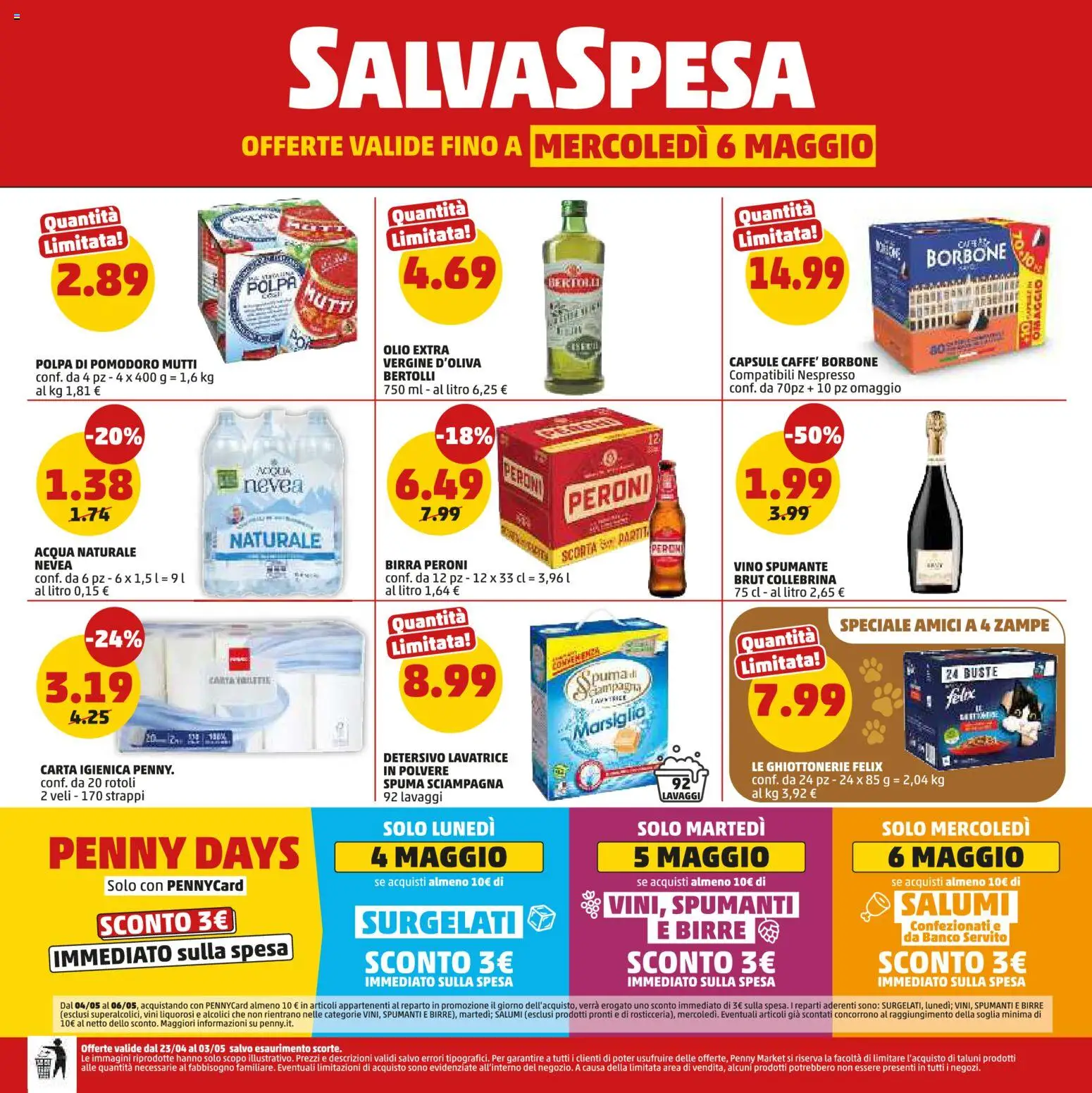 Volantino PENNY del 23.04.2026 | Pagina: 20 | Prodotti: Carta igienica, Birra, Acqua naturale, Mutti
