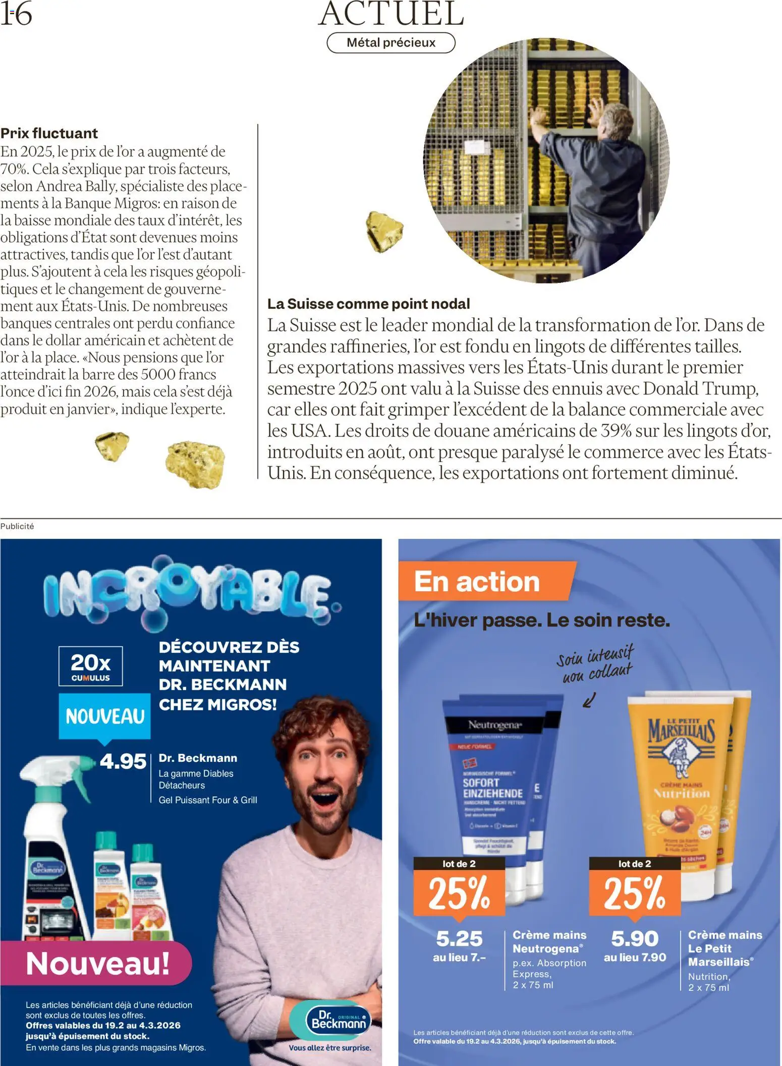Migros Magazin FR – gültig ab 18.02.2026 | Seite: 16 | Produkte: Grill, Creme