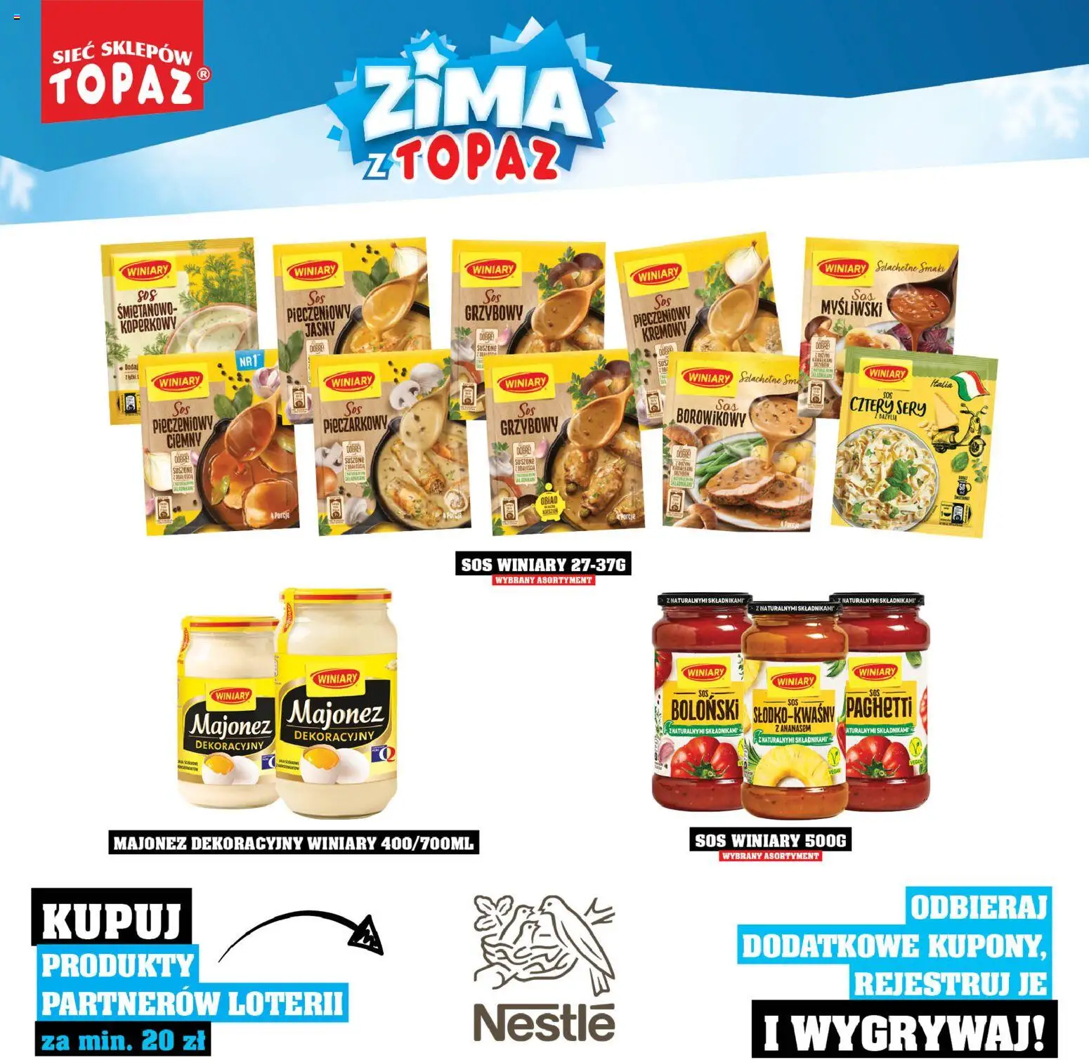 Topaz Gazetka - Katalog Produktów Objętych Loterią od 01.12.2025 | Strona: 42 | Produkty: Bazylia, Sery, Majonez, Sos