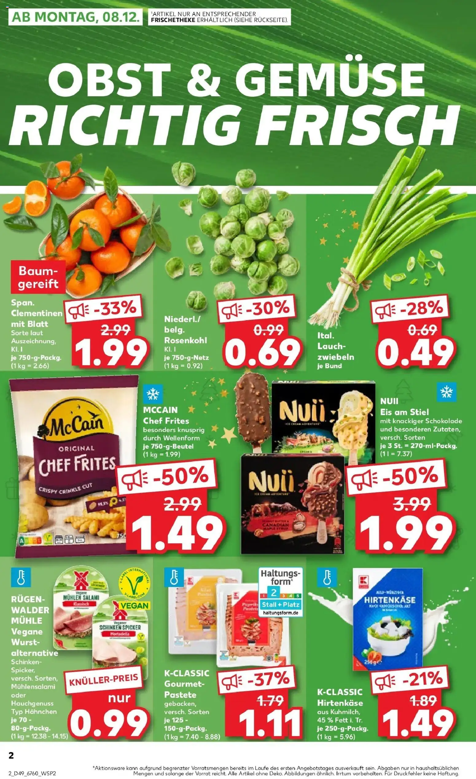 Kaufland prospekt Bad Kissingen	 – gültig ab 08.12.2025 | Seite: 2 | Produkte: Mühle, Feta, Schinken, Eis