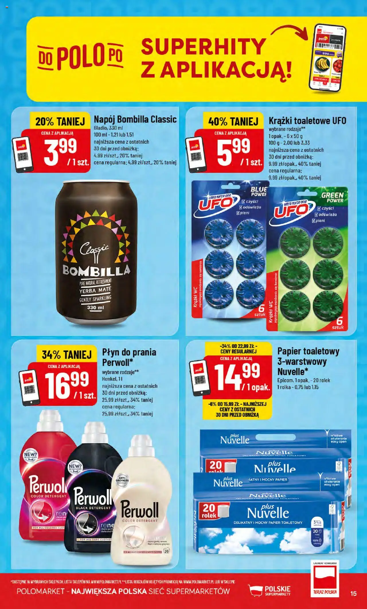 POLOmarket Gazetka od 17.09.2025 | Strona: 15 | Produkty: Papier toaletowy, Detergent, Yerba mate