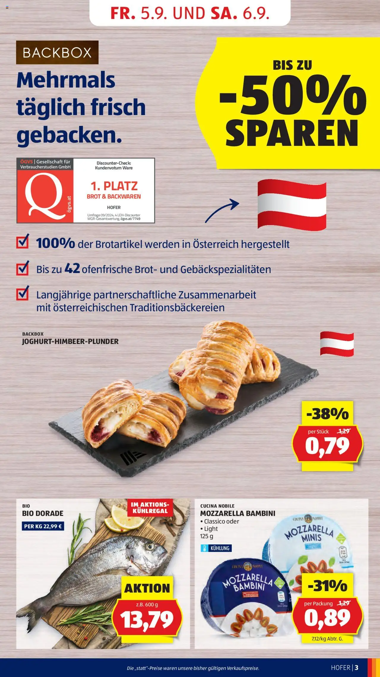 Hofer Reisen Flugblatt gültig ab 05.09.2025 | Seite: 5 | Produkte: Brot