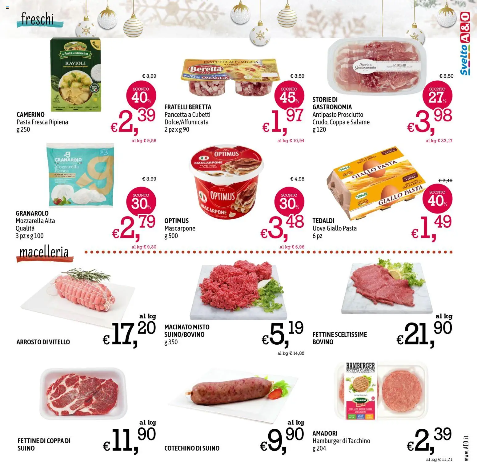 Volantino A&O del 11.12.2025 | Pagina: 7 | Prodotti: Uova, Salame, Vitello, Hamburger