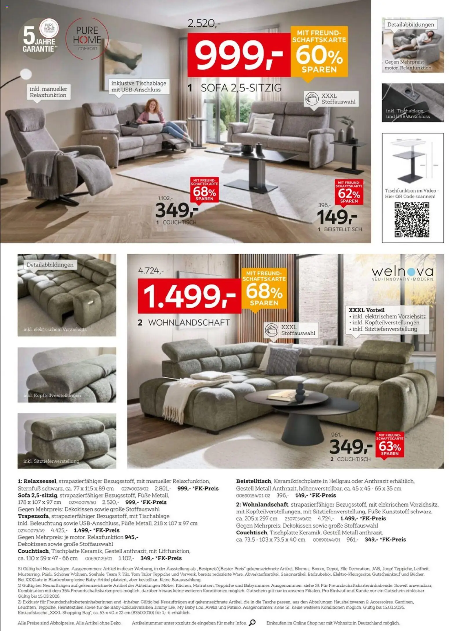 XXXL Lutz Prospekt – gültig ab 08.03.2026 | Seite: 4 | Produkte: Tasche, Beistelltisch, Sofa, Couchtisch