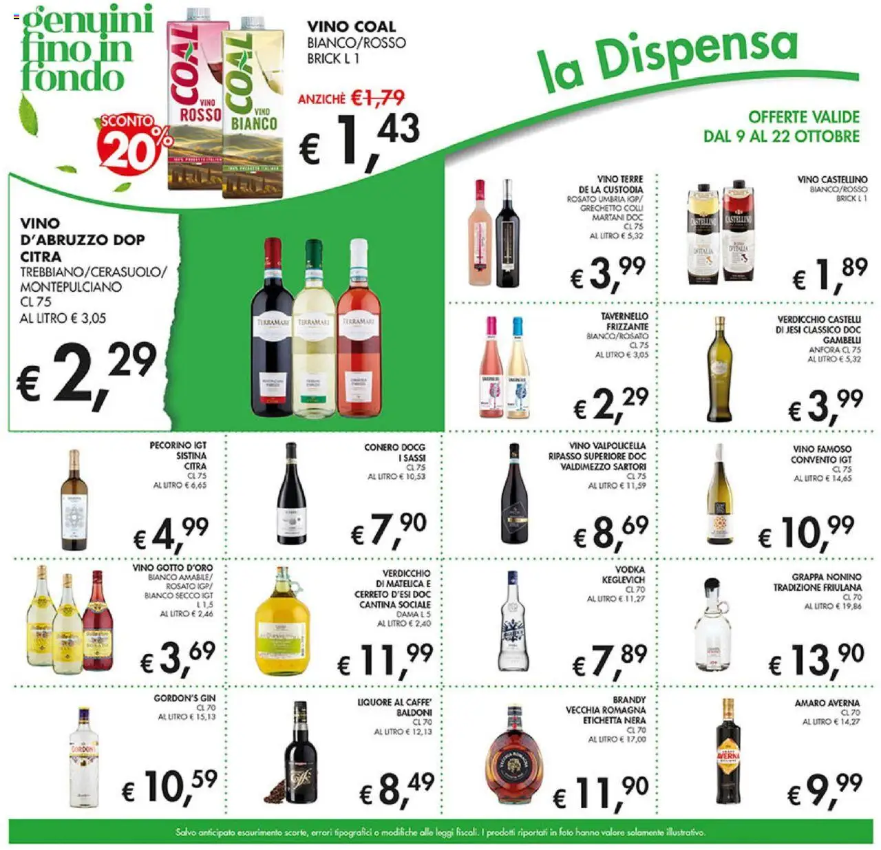 Volantino Coal del 09.10.2025 | Pagina: 13 | Prodotti: Gin, Vino, Grappa, Amaro