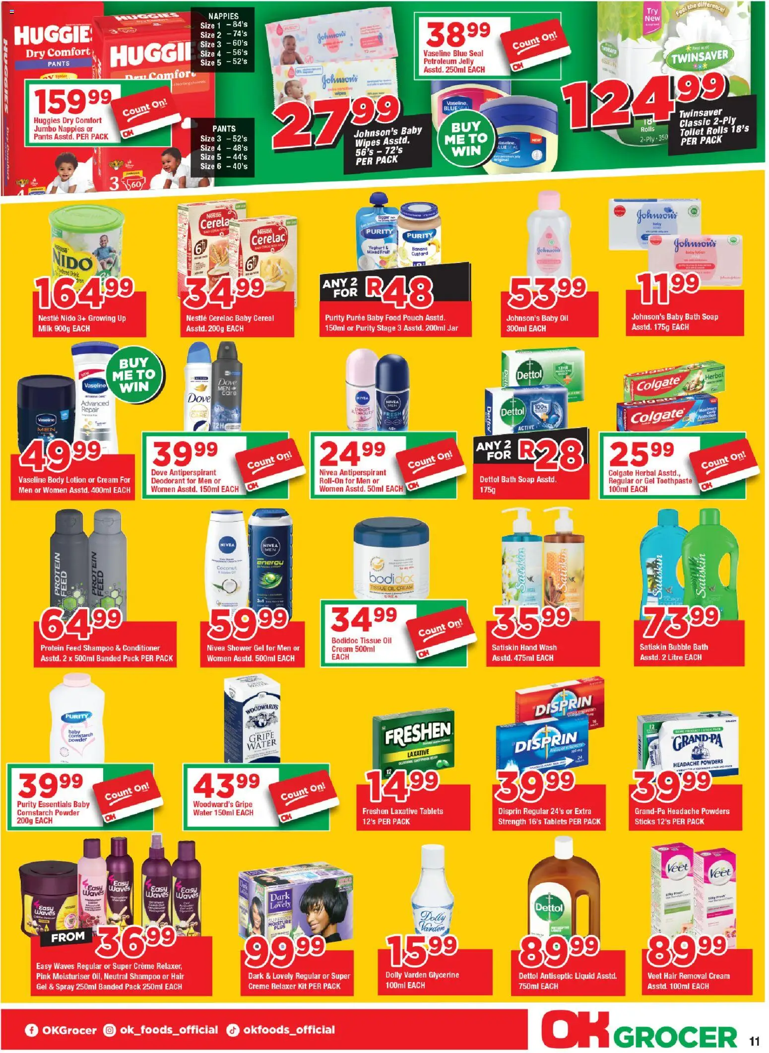 New OK Foods catalogue – valid from 21.01.2026 | Page: 11 | Products: Toilet, Powder, Conditioner, Deodorant