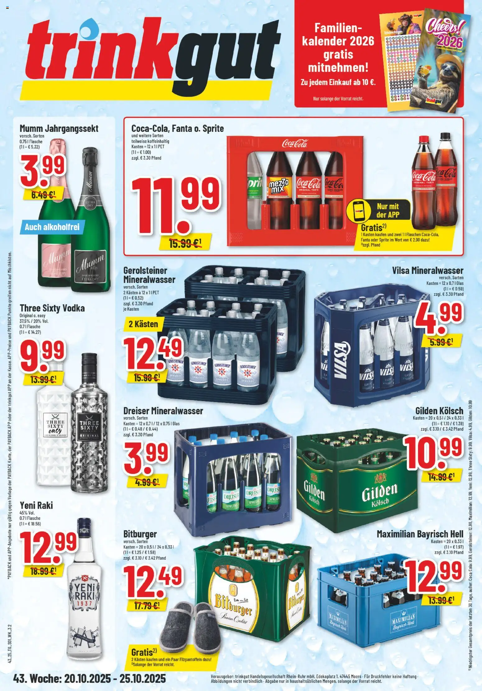 Trinkgut Prospekt – gültig ab 20.10.2025 | Seite: 1 | Produkte: Coca cola, Fanta, Cola, Vodka